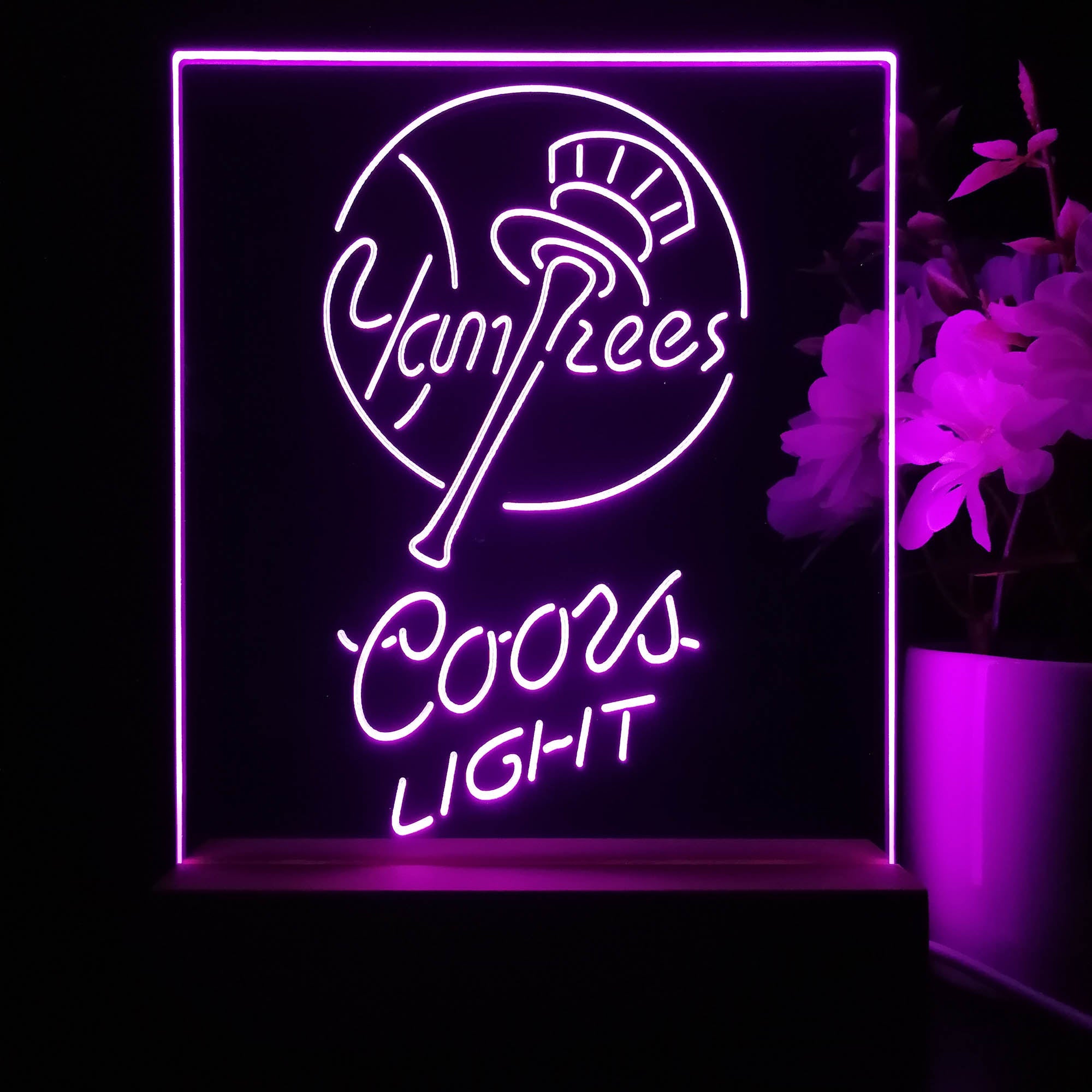 New York Yankees Coors Light Neon Sign Pub Bar Lamp