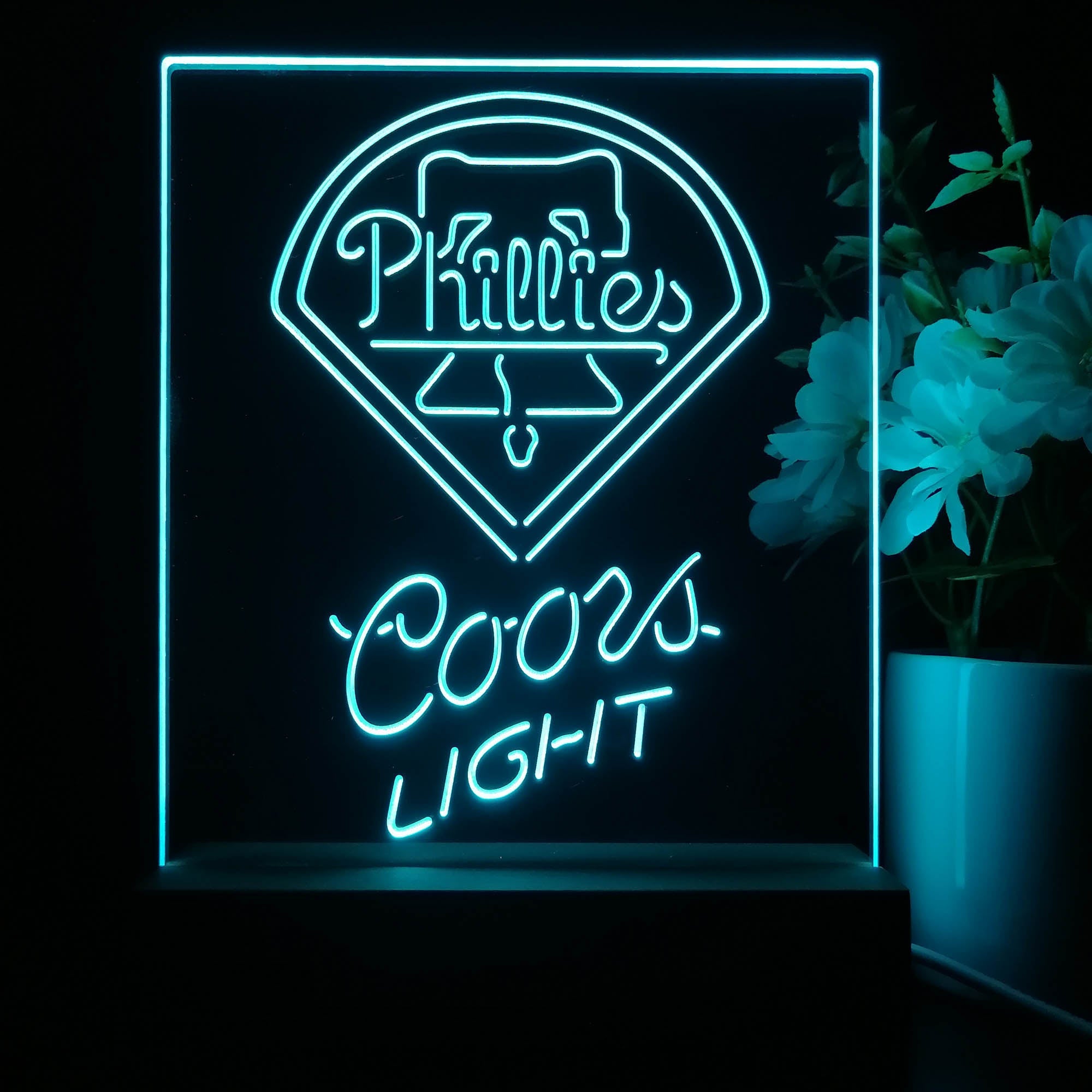 Philadelphia Phillies Coors Light Neon Sign Pub Bar Lamp