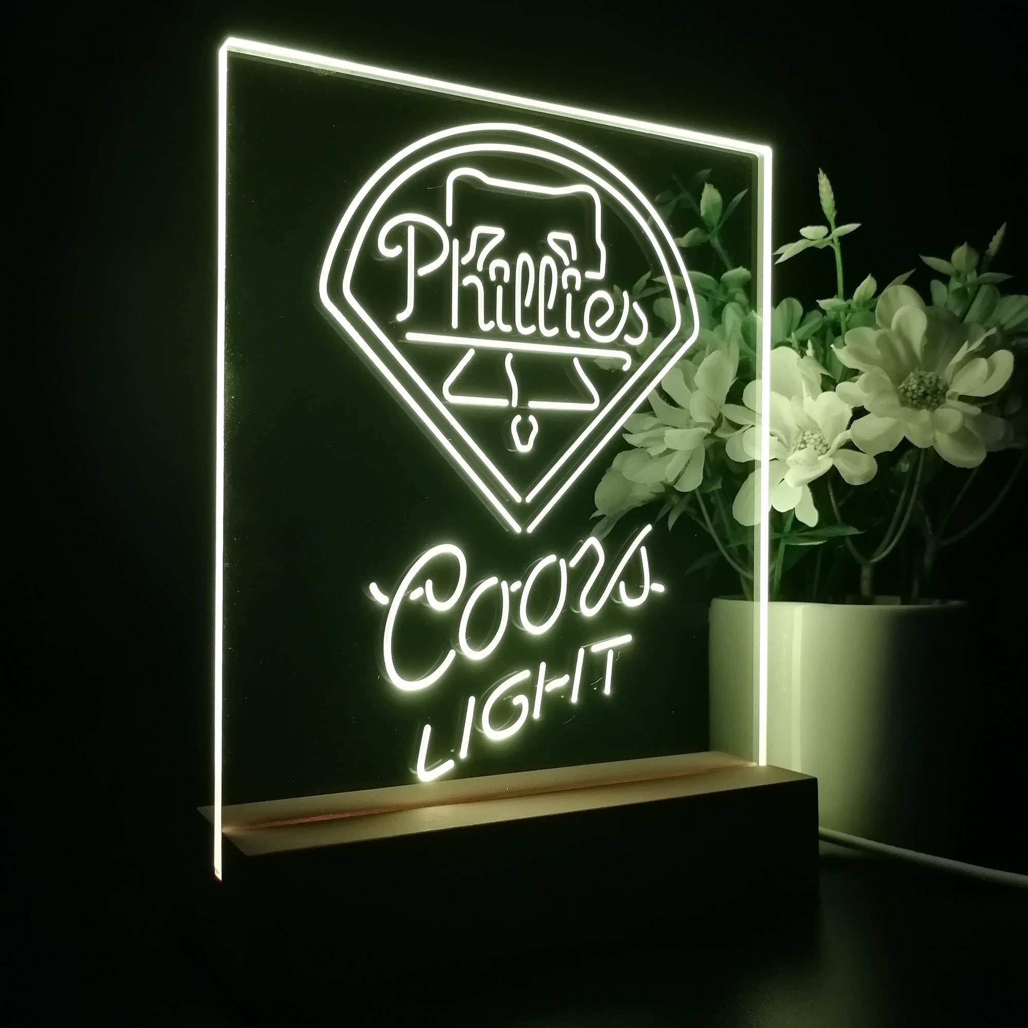 Philadelphia Phillies Coors Light Neon Sign Pub Bar Lamp
