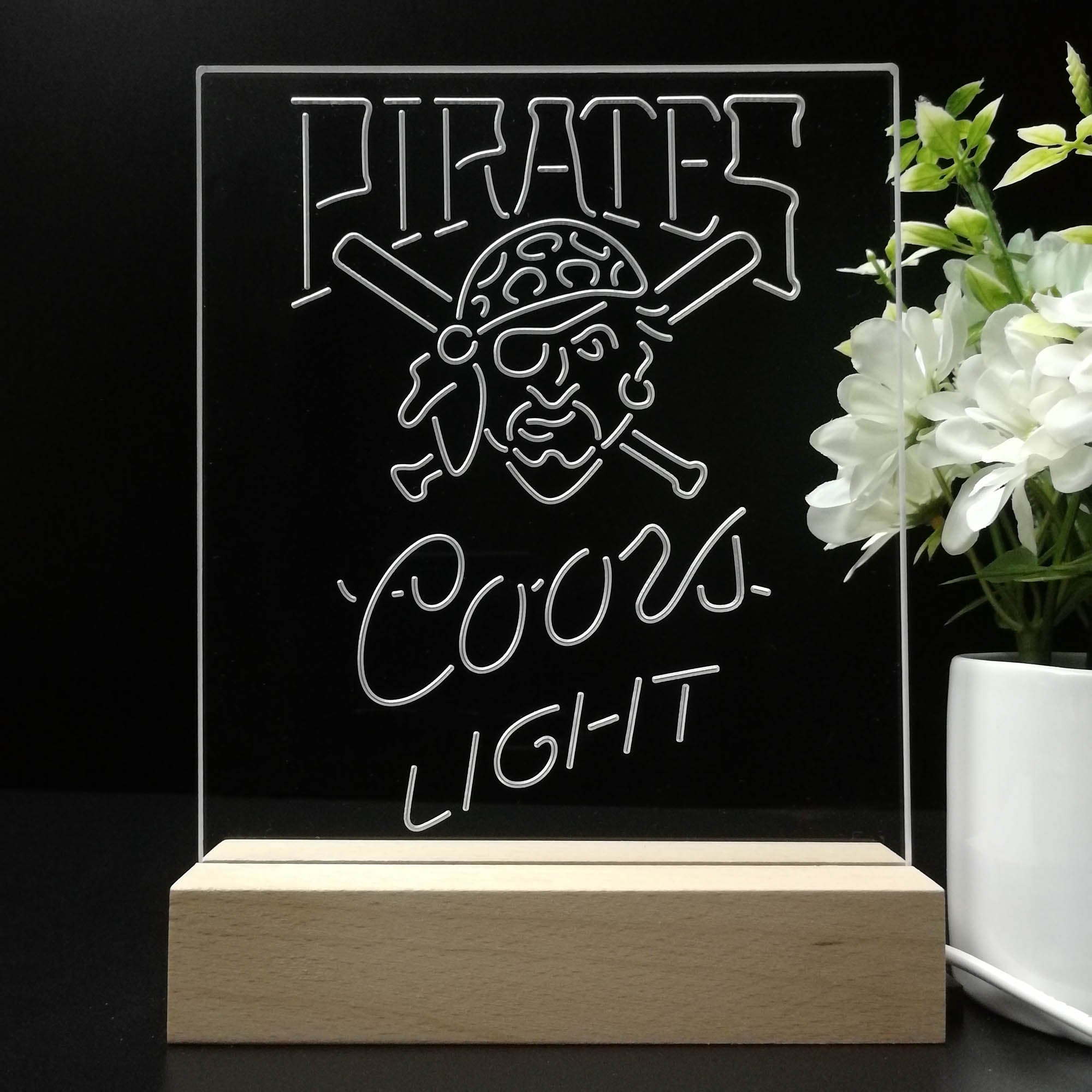 Pittsburgh Pirates Coors Light Neon Sign Pub Bar Lamp