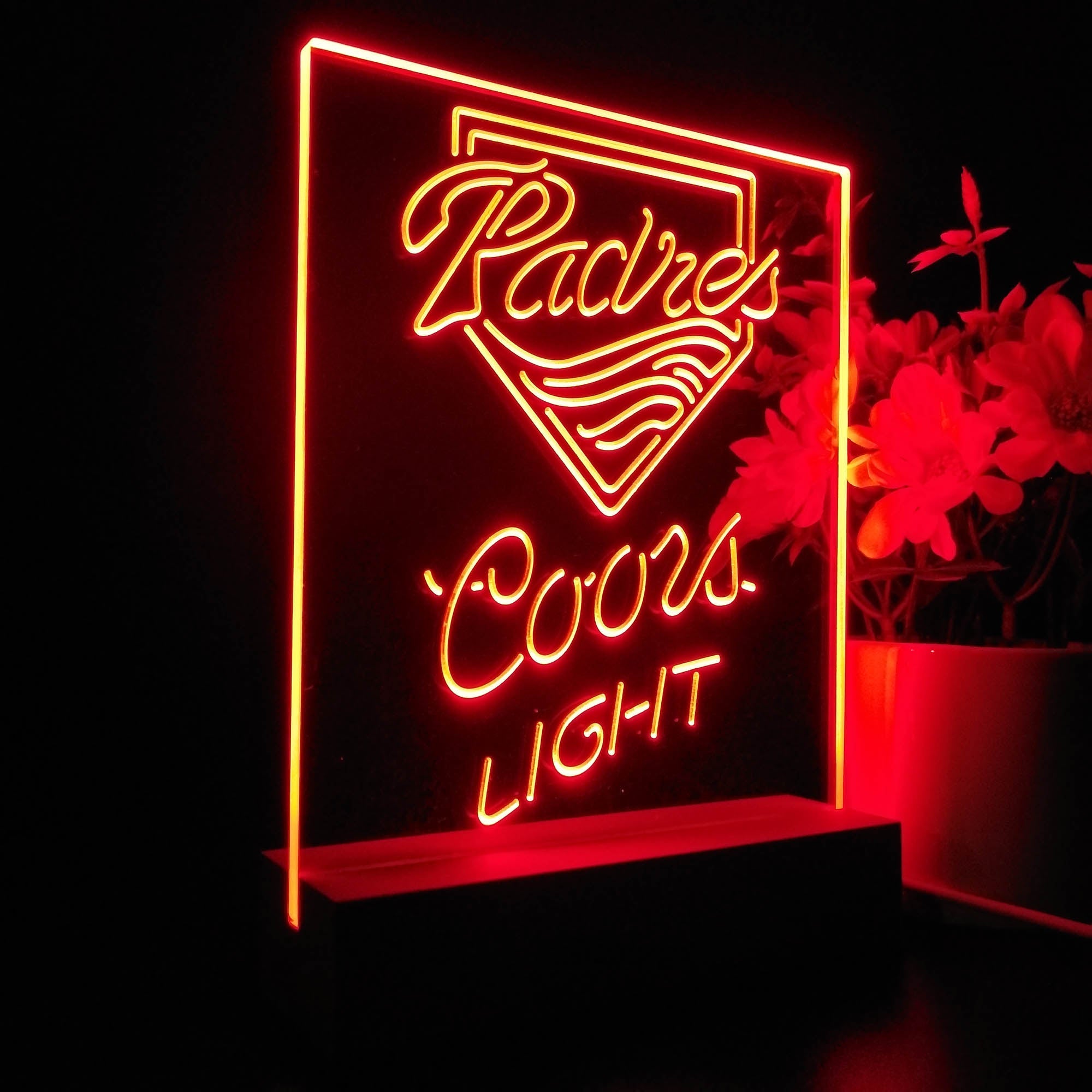 San Diego Padres Coors Light Neon Sign Pub Bar Lamp