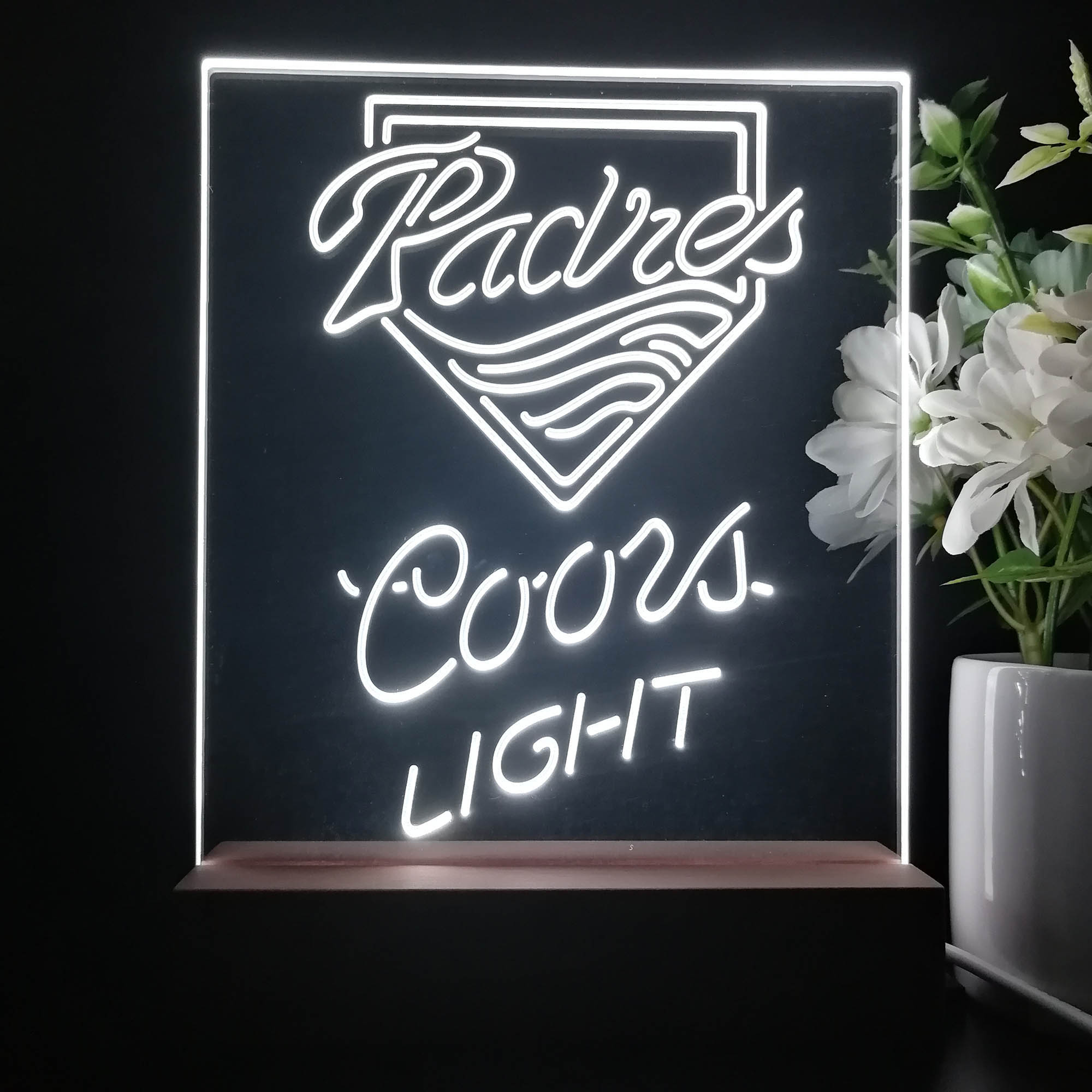 San Diego Padres Coors Light Neon Sign Pub Bar Lamp