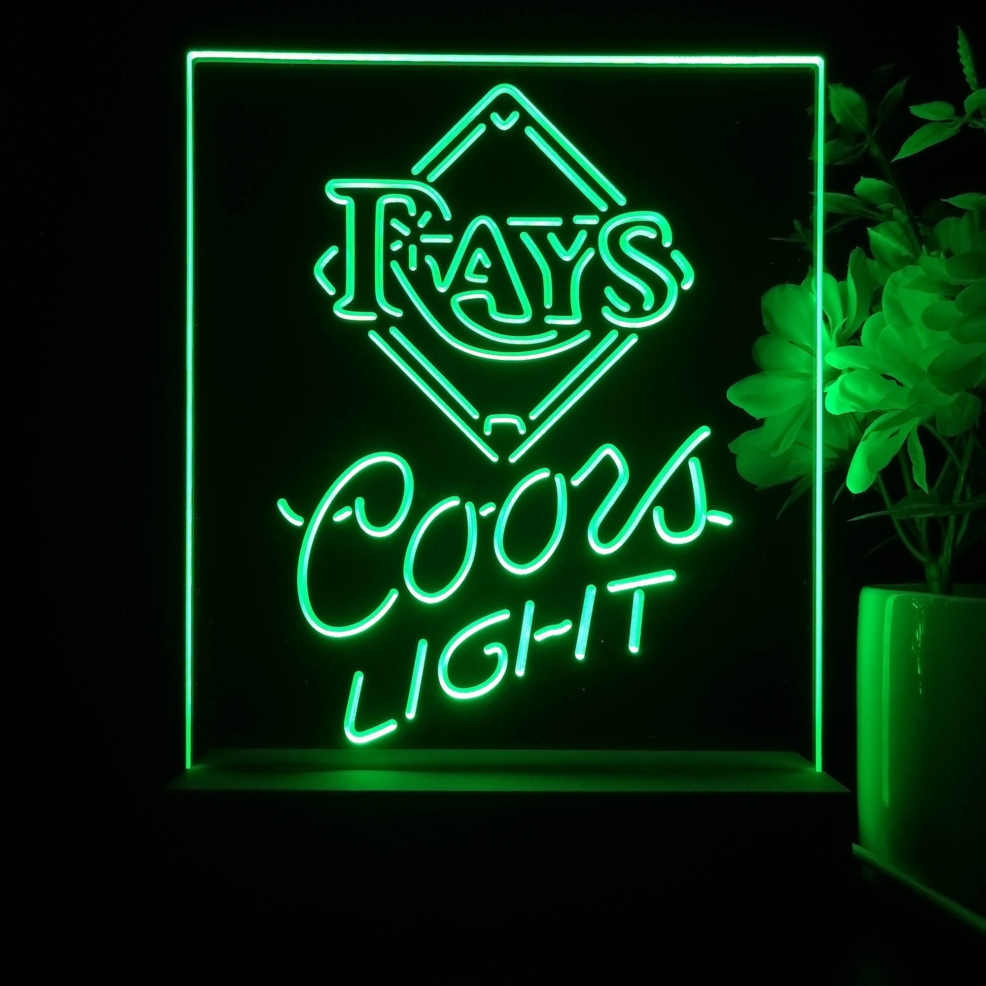 Tampa Bay Rays Coors Light Neon Sign Pub Bar Lamp