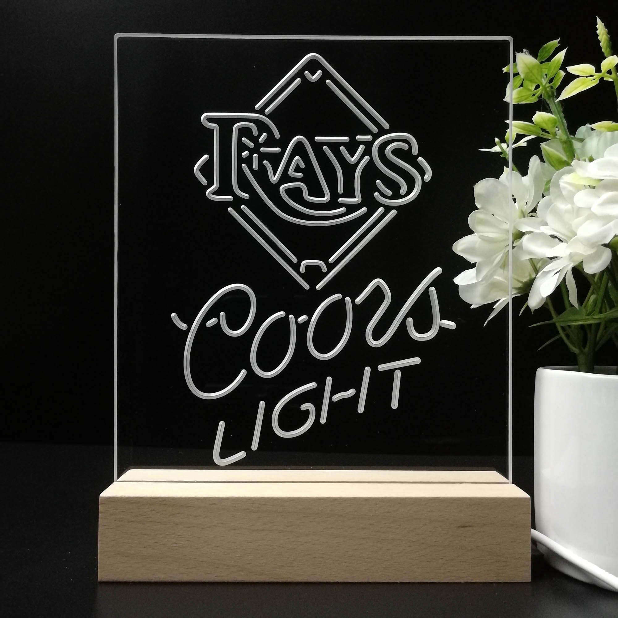 Tampa Bay Rays Coors Light Neon Sign Pub Bar Lamp