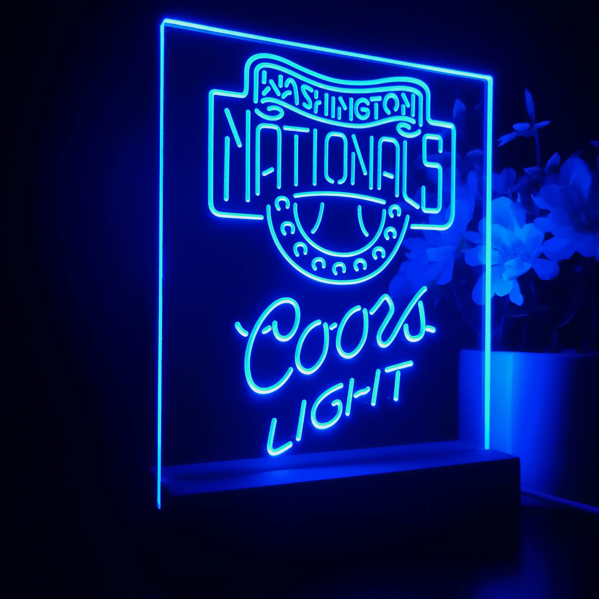 Washington Nationals Coors Light Neon Sign Pub Bar Lamp
