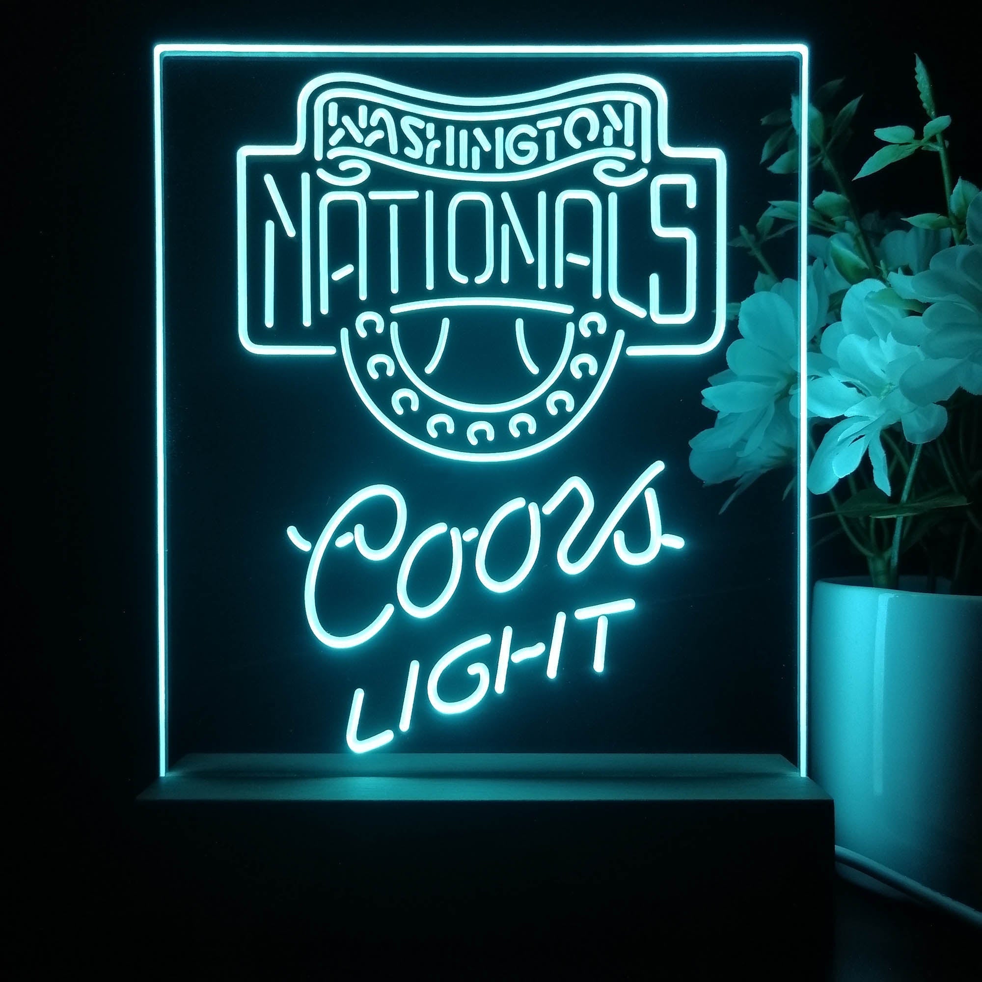 Washington Nationals Coors Light Neon Sign Pub Bar Lamp