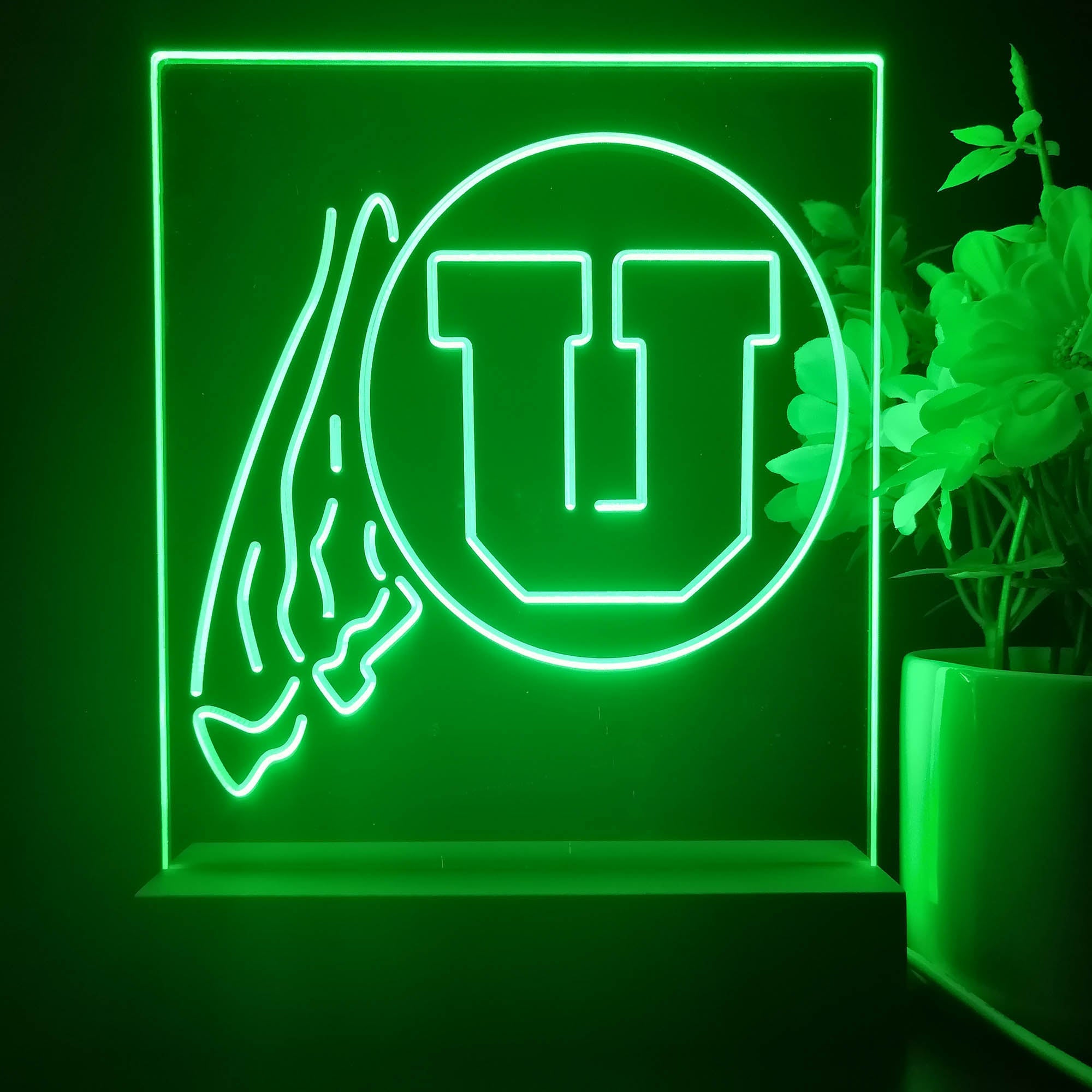 Utah Utes 3D Illusion Night Light Desk Lamp