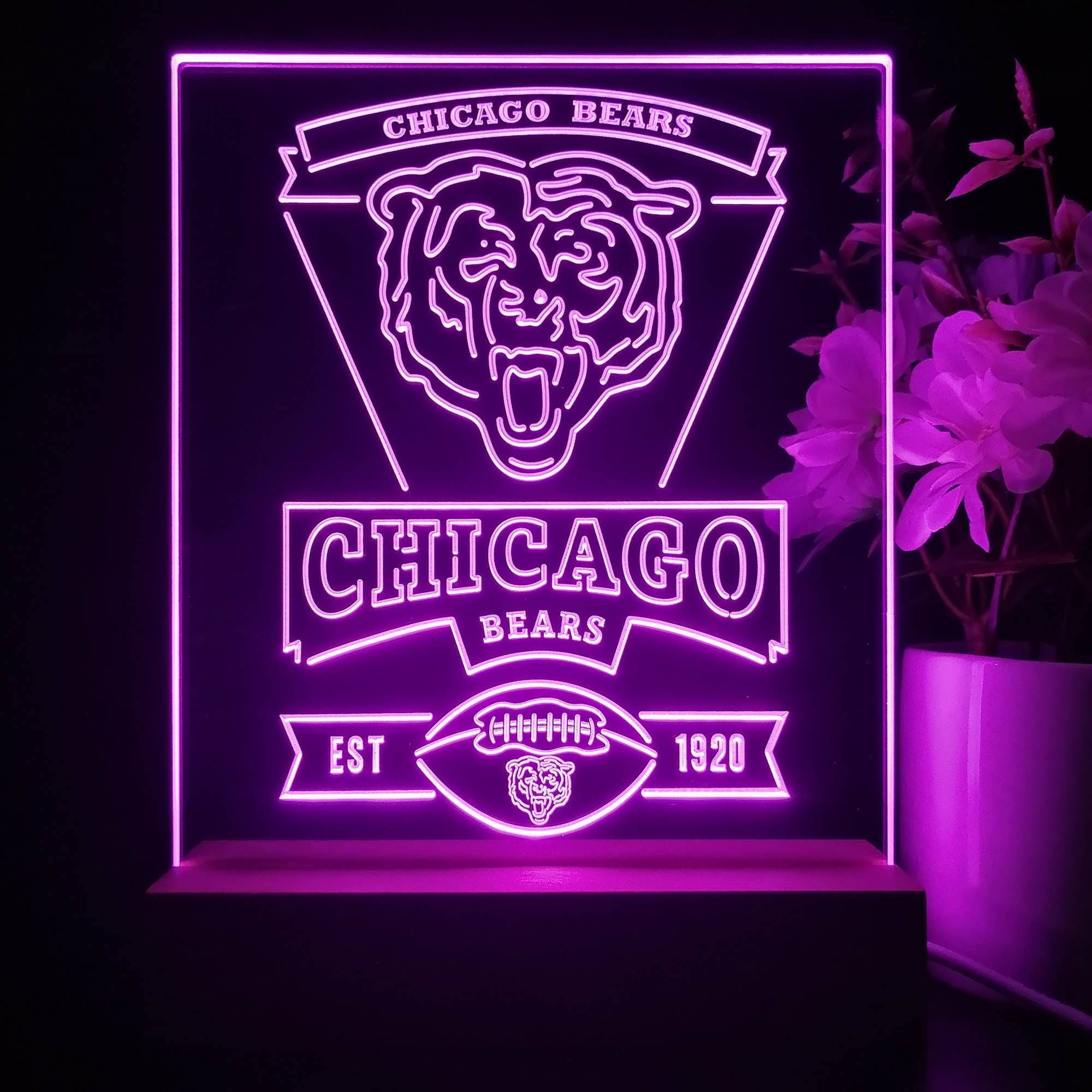 Chicago Bears Souvenir Neon Sign Pub Bar Lamp