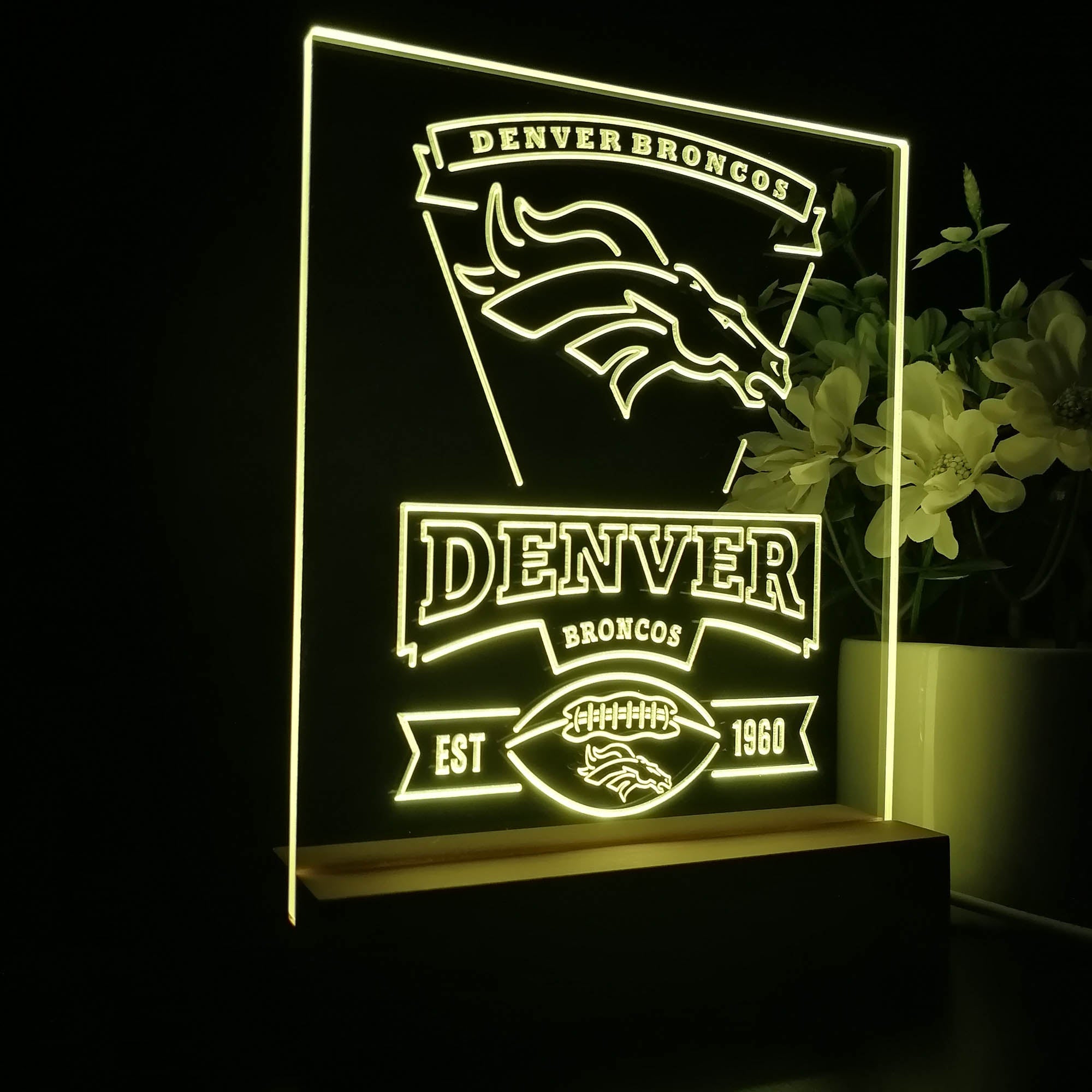 Denver Broncos Souvenir Neon Sign Pub Bar Lamp