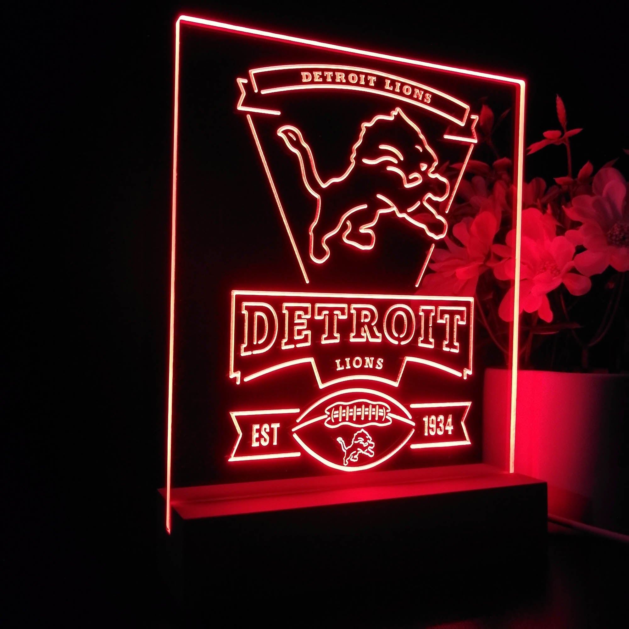 Detroit Lions Souvenir Neon Sign Pub Bar Lamp