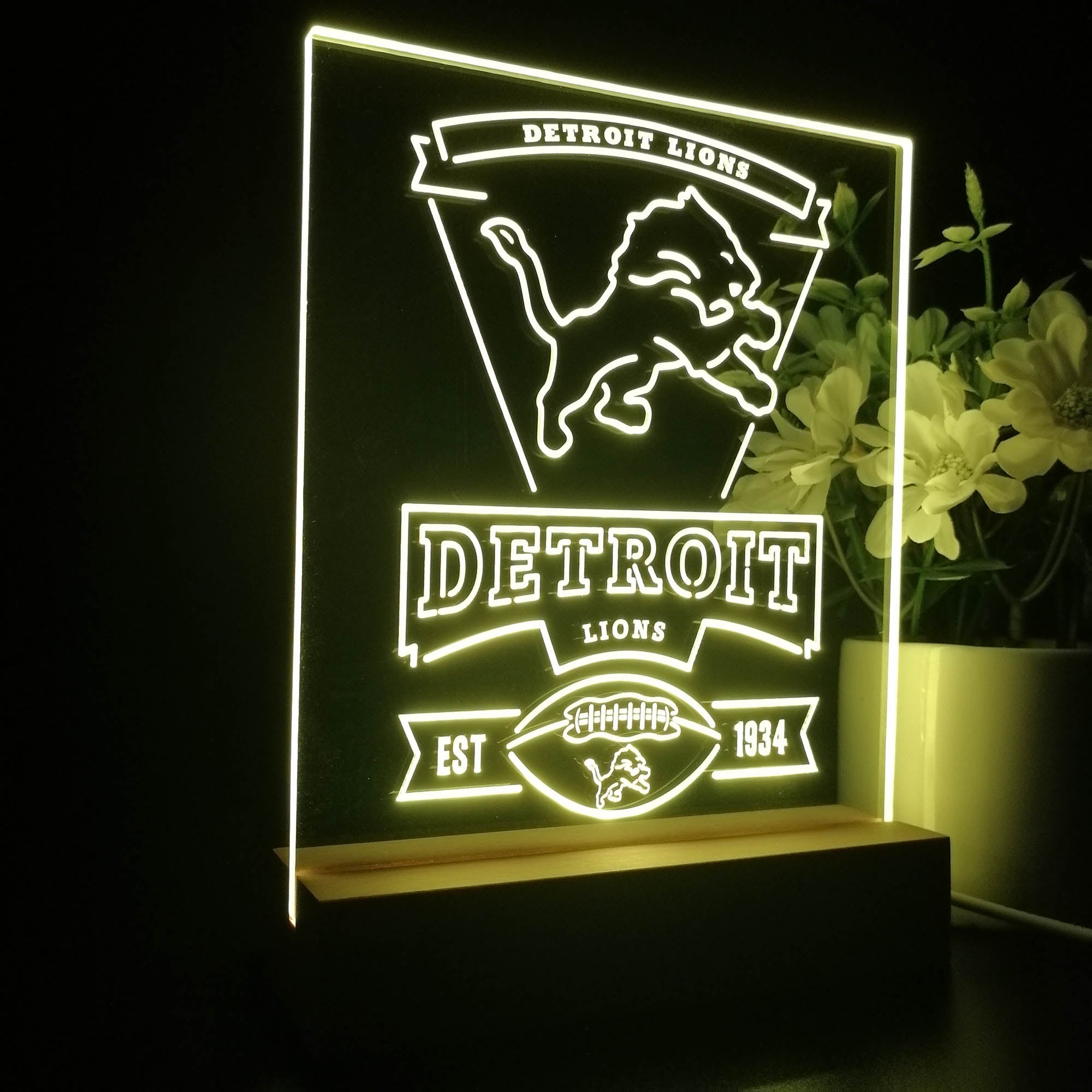 Detroit Lions Souvenir Neon Sign Pub Bar Lamp