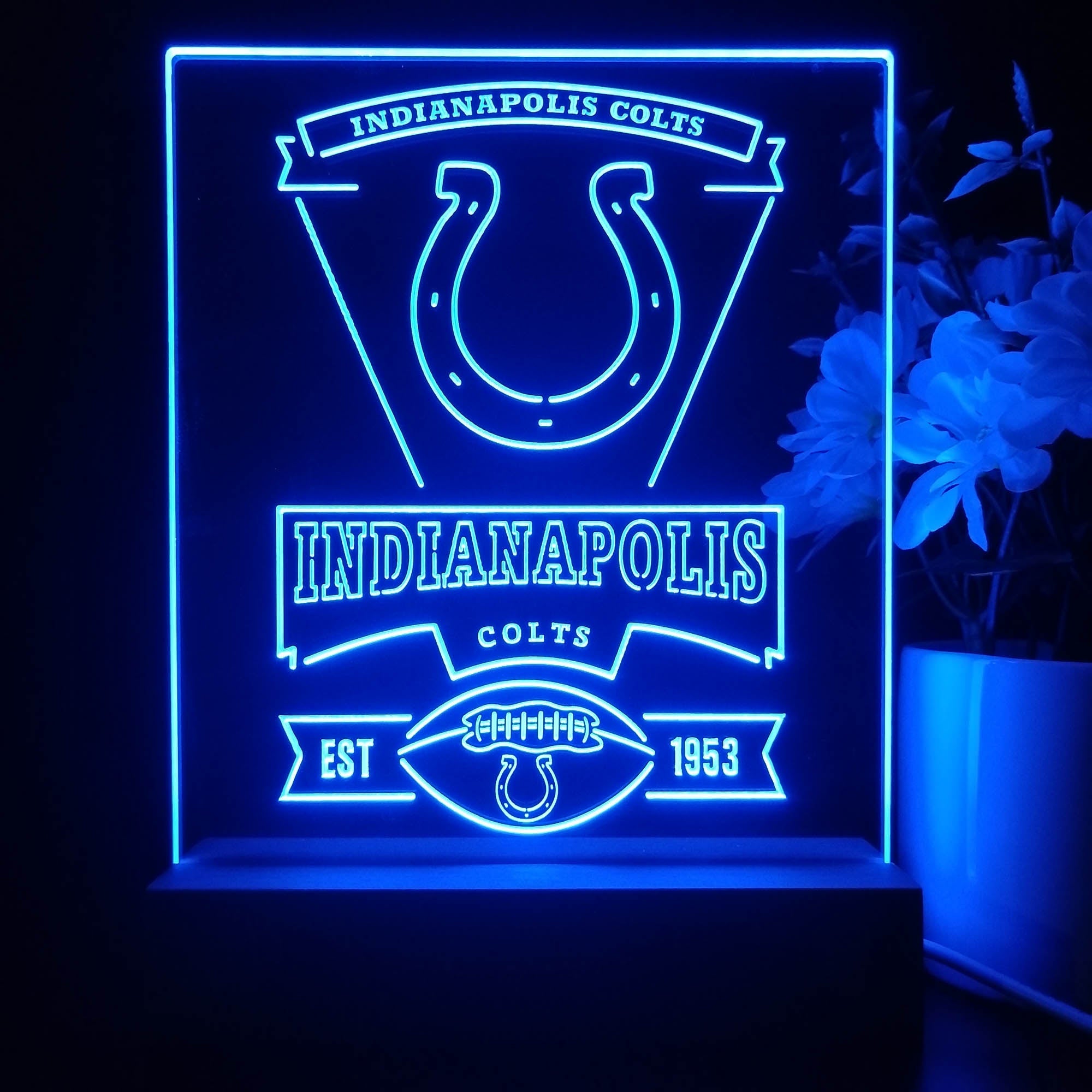 Indianapolis Colts Souvenir Neon Sign Pub Bar Lamp