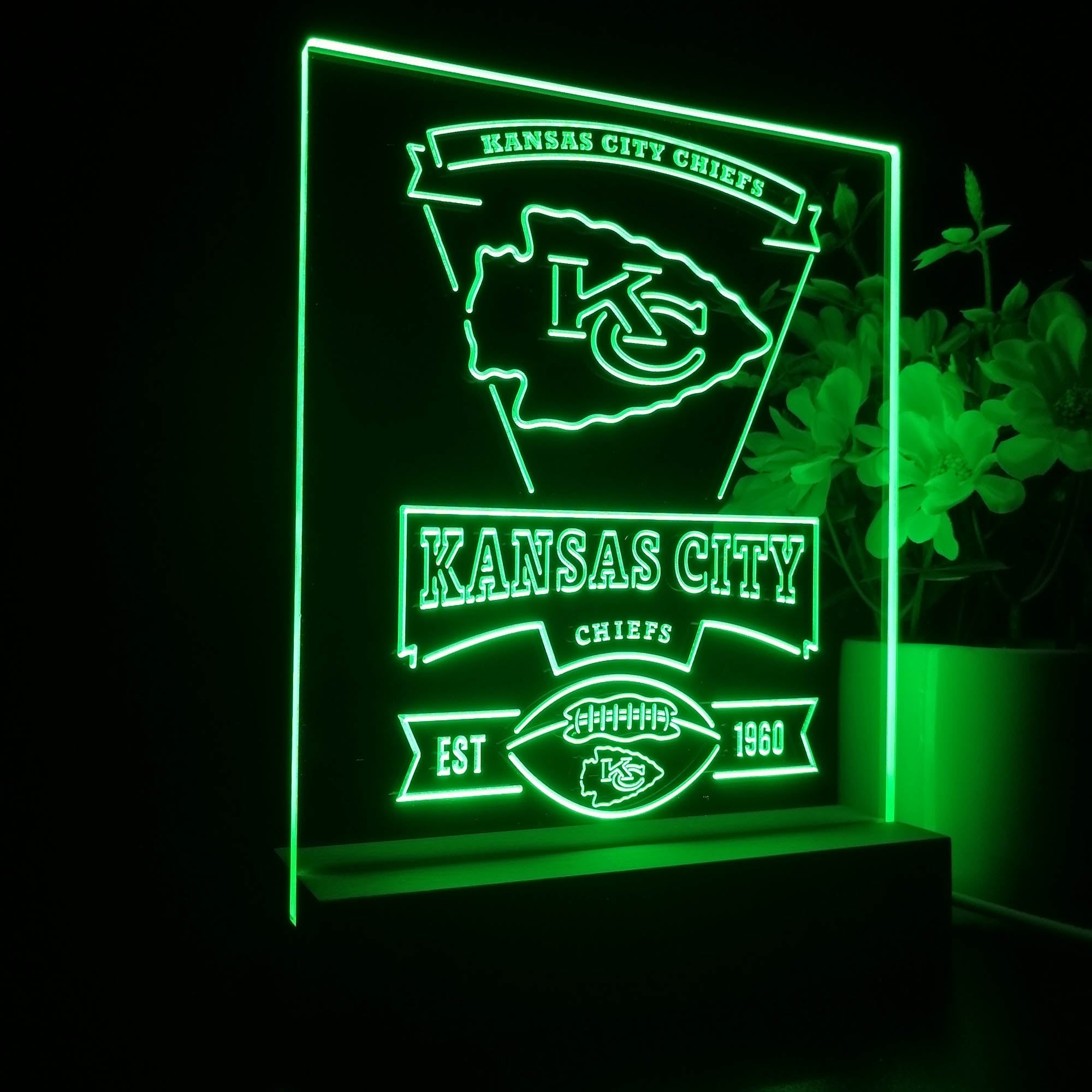 Kansas City Chiefs Souvenir Neon Sign Pub Bar Lamp