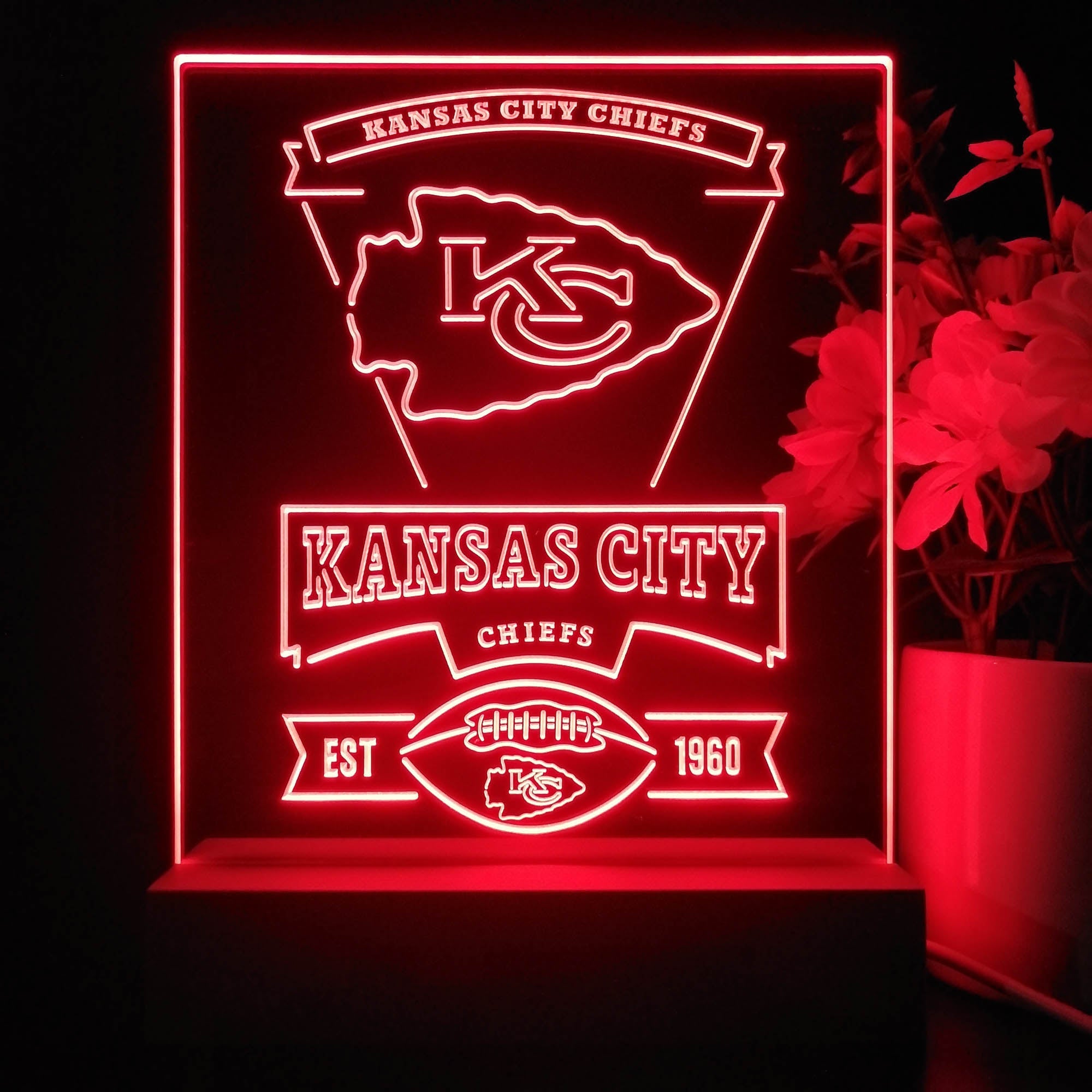 Kansas City Chiefs Souvenir Neon Sign Pub Bar Lamp