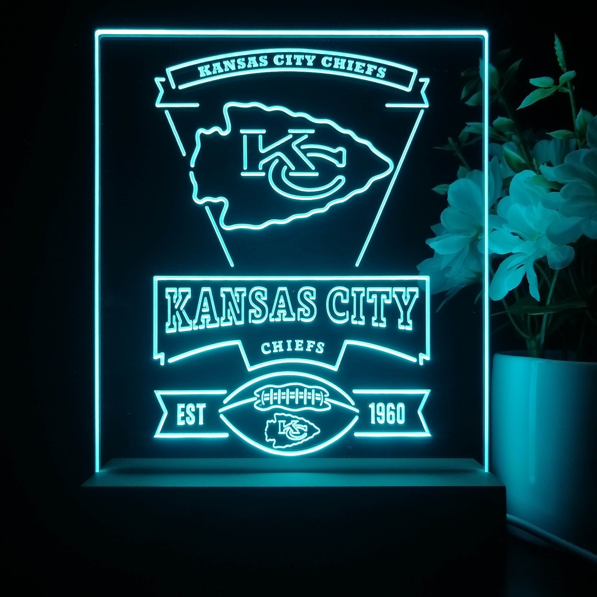 Kansas City Chiefs Souvenir Neon Sign Pub Bar Lamp