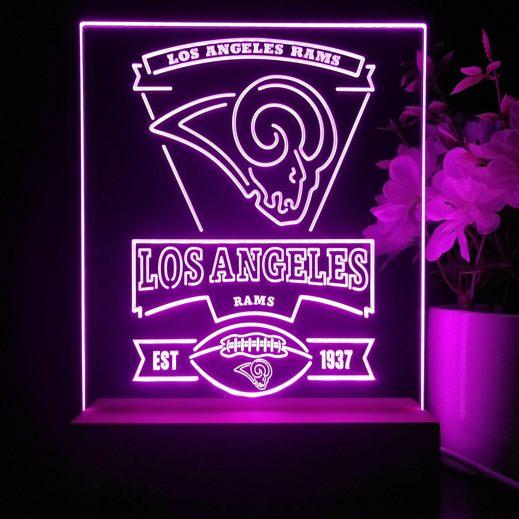 Los Angeles Rams Souvenir Neon Sign Pub Bar Lamp