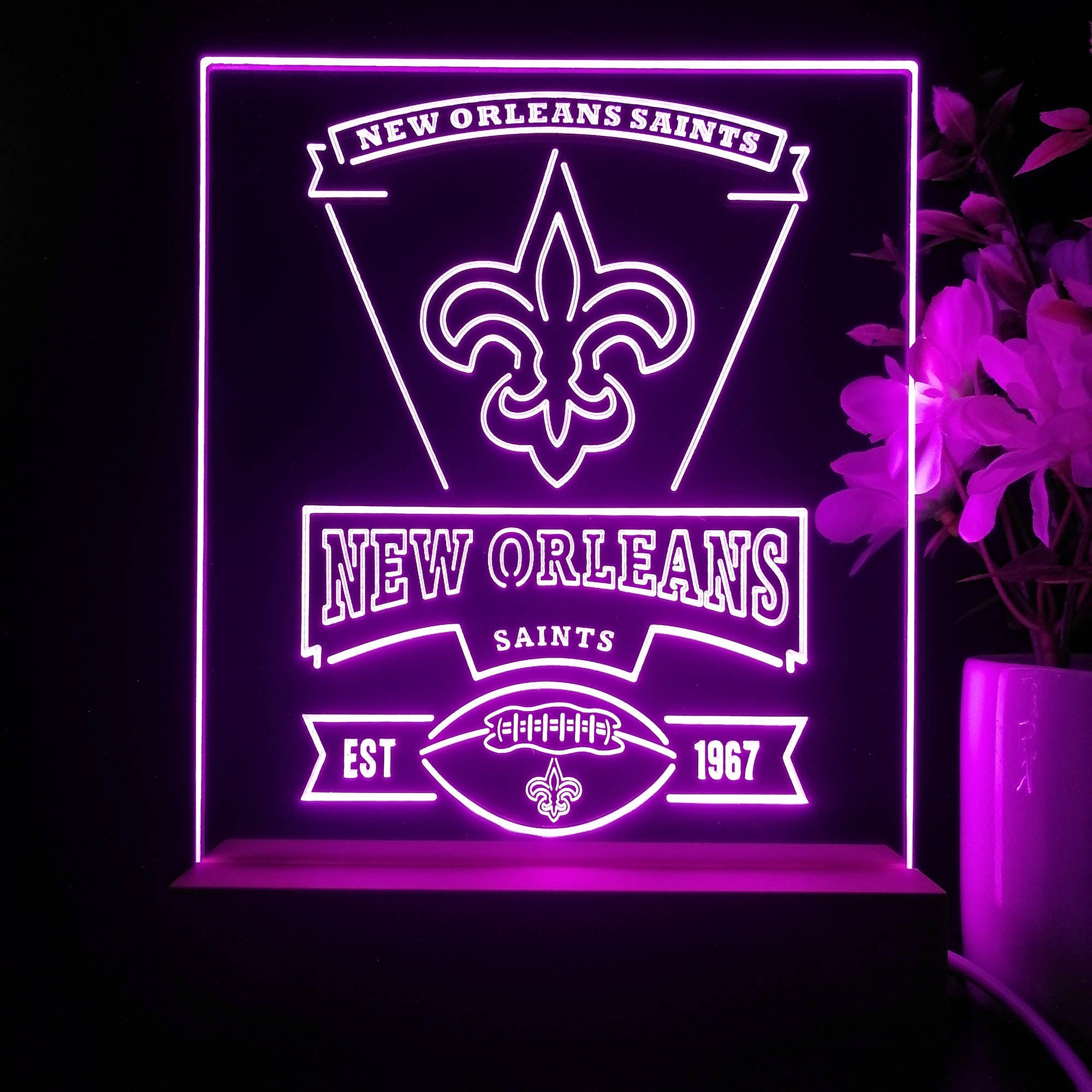 New Orleans Saints Neon Sign Pub Bar Lamp