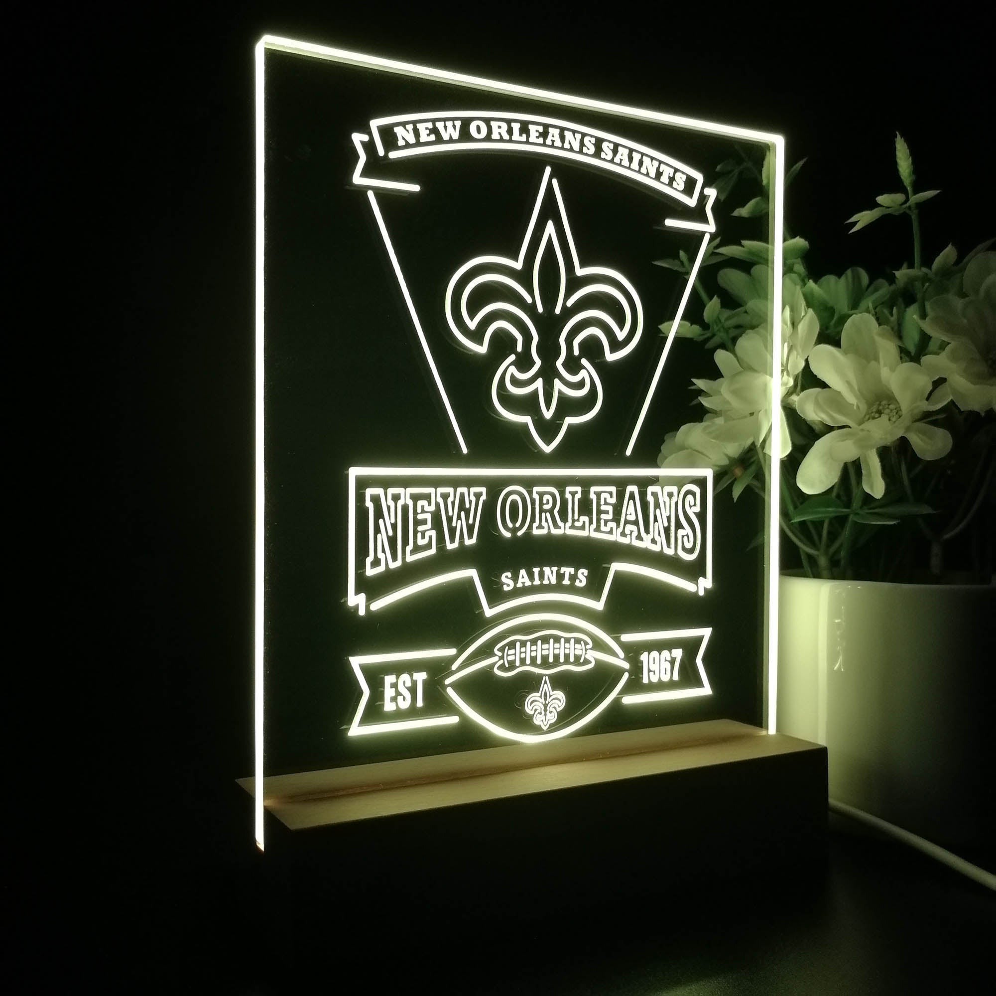 New Orleans Saints Neon Sign Pub Bar Lamp