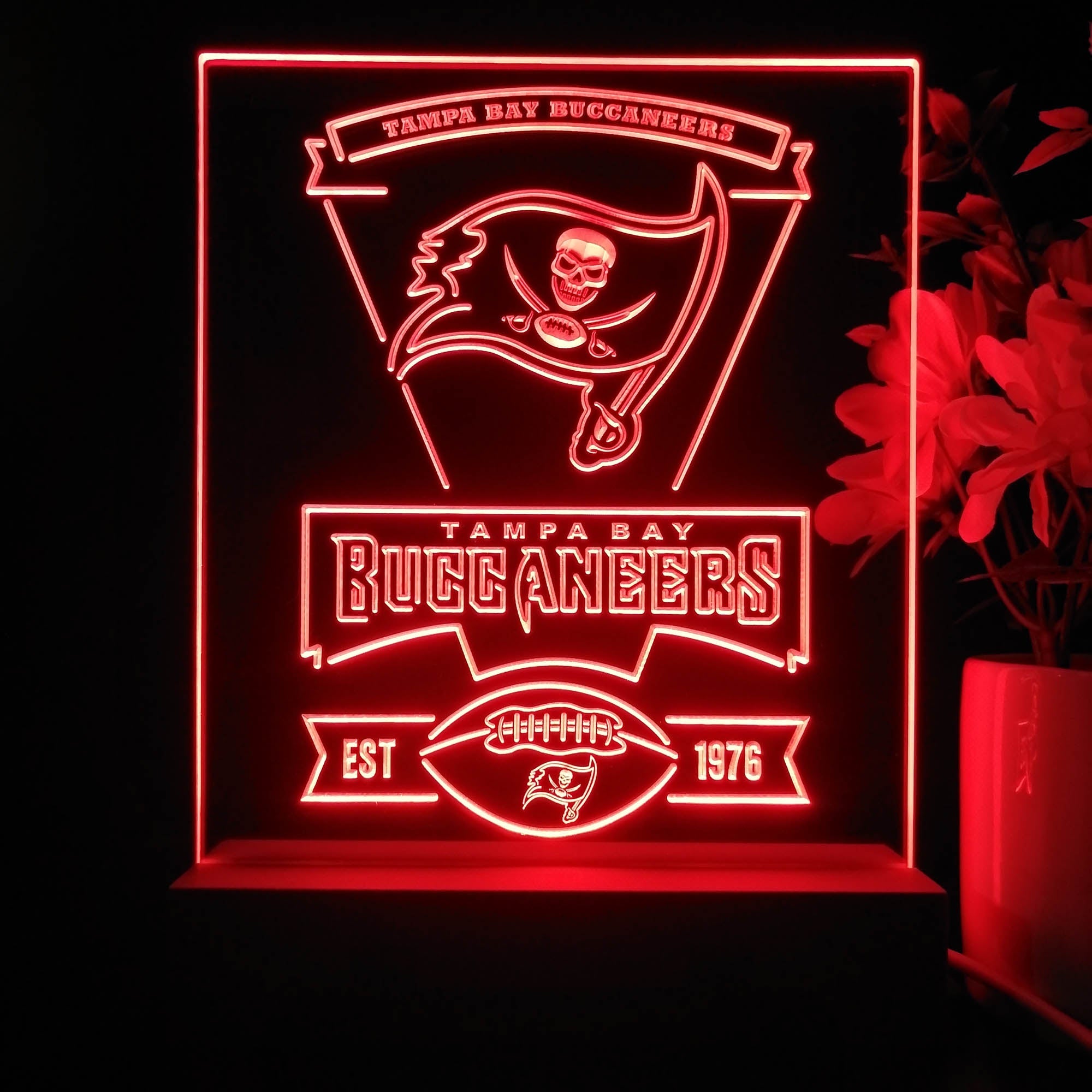 Tampa Bay Buccaneers Neon Sign Pub Bar Lamp