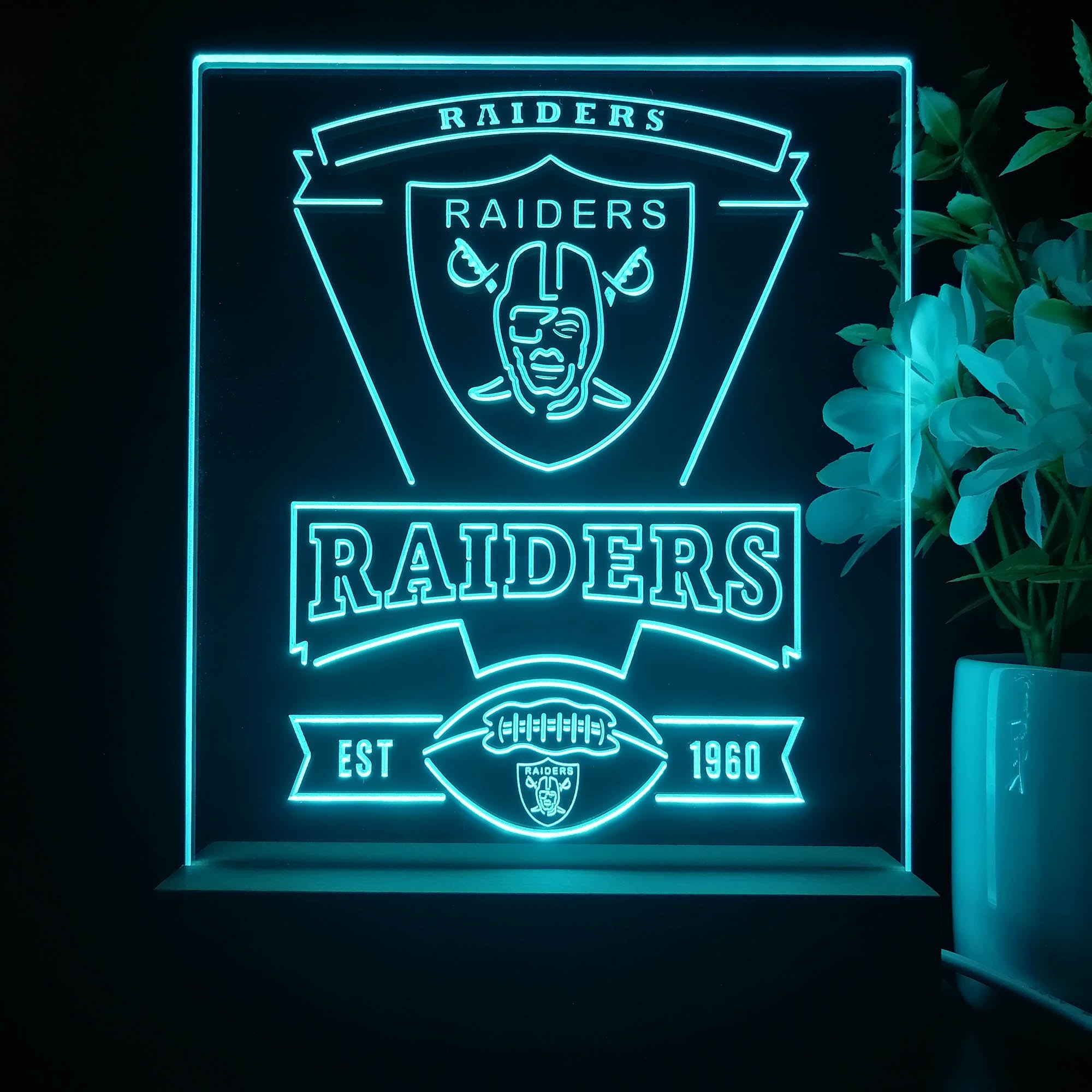 Las Vegas Raiders Neon Sign Pub Bar Lamp