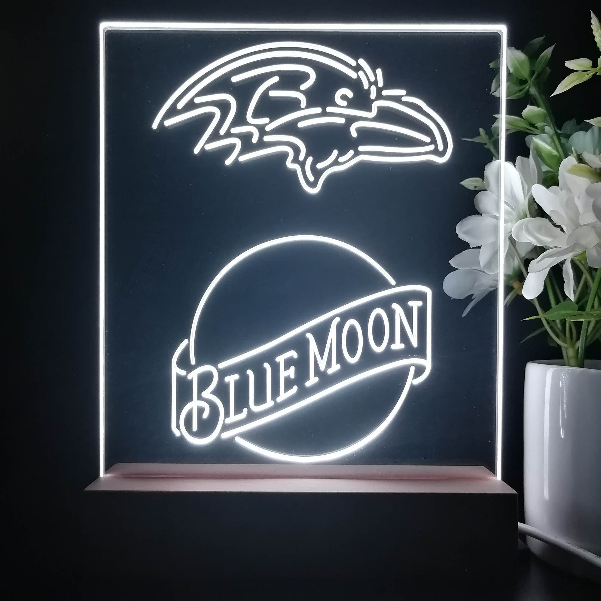 Baltimore Ravens Blue Moon Neon Sign Pub Bar Lamp