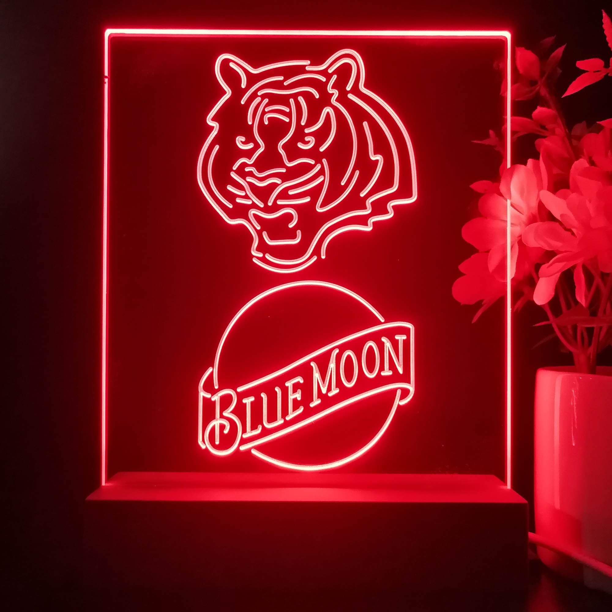 Cincinnati Bengals Blue Moon Neon Sign Pub Bar Lamp