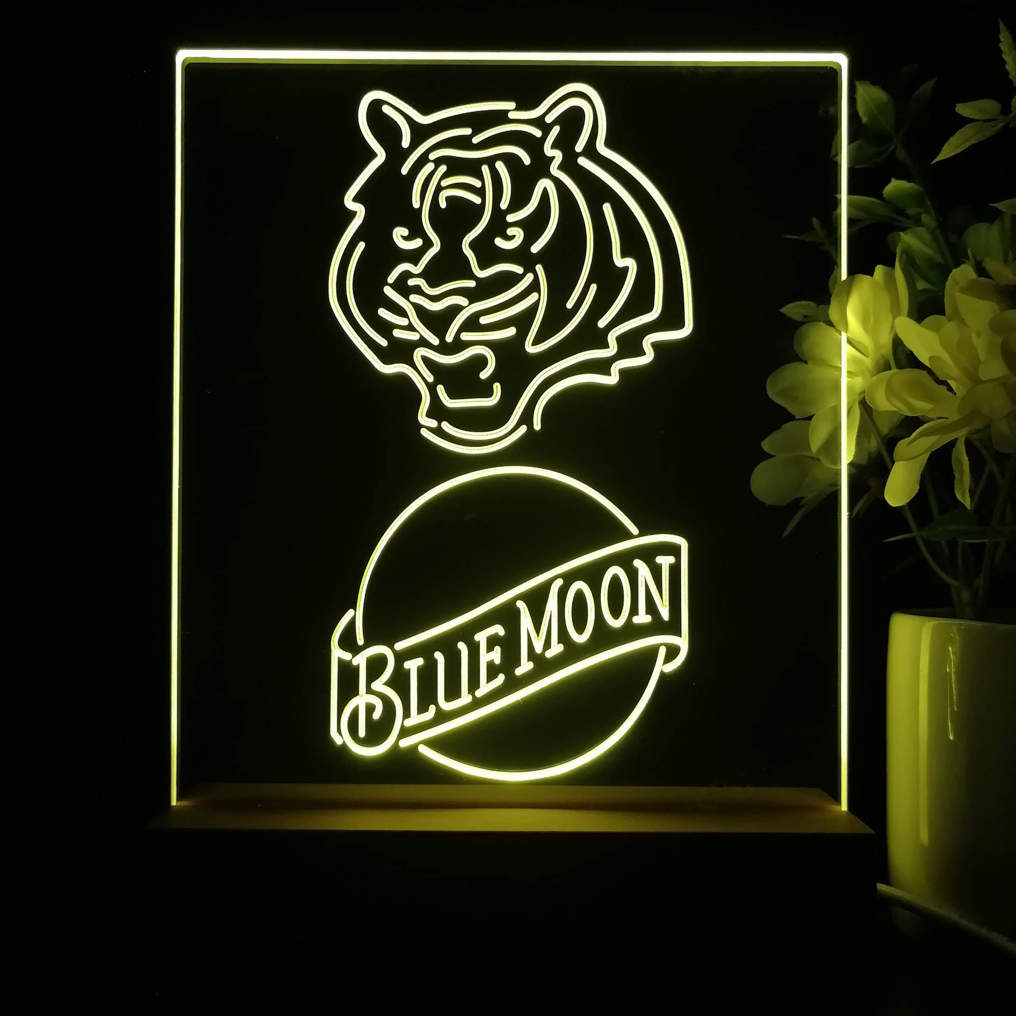 Cincinnati Bengals Blue Moon Neon Sign Pub Bar Lamp