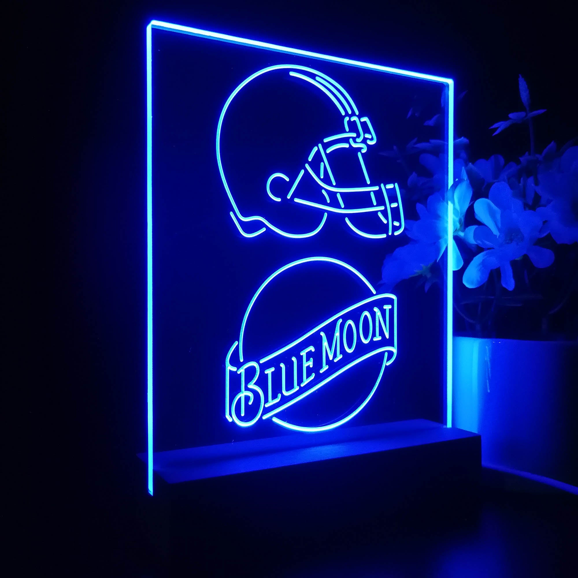 Cleveland Browns Blue Moon Neon Sign Pub Bar Lamp