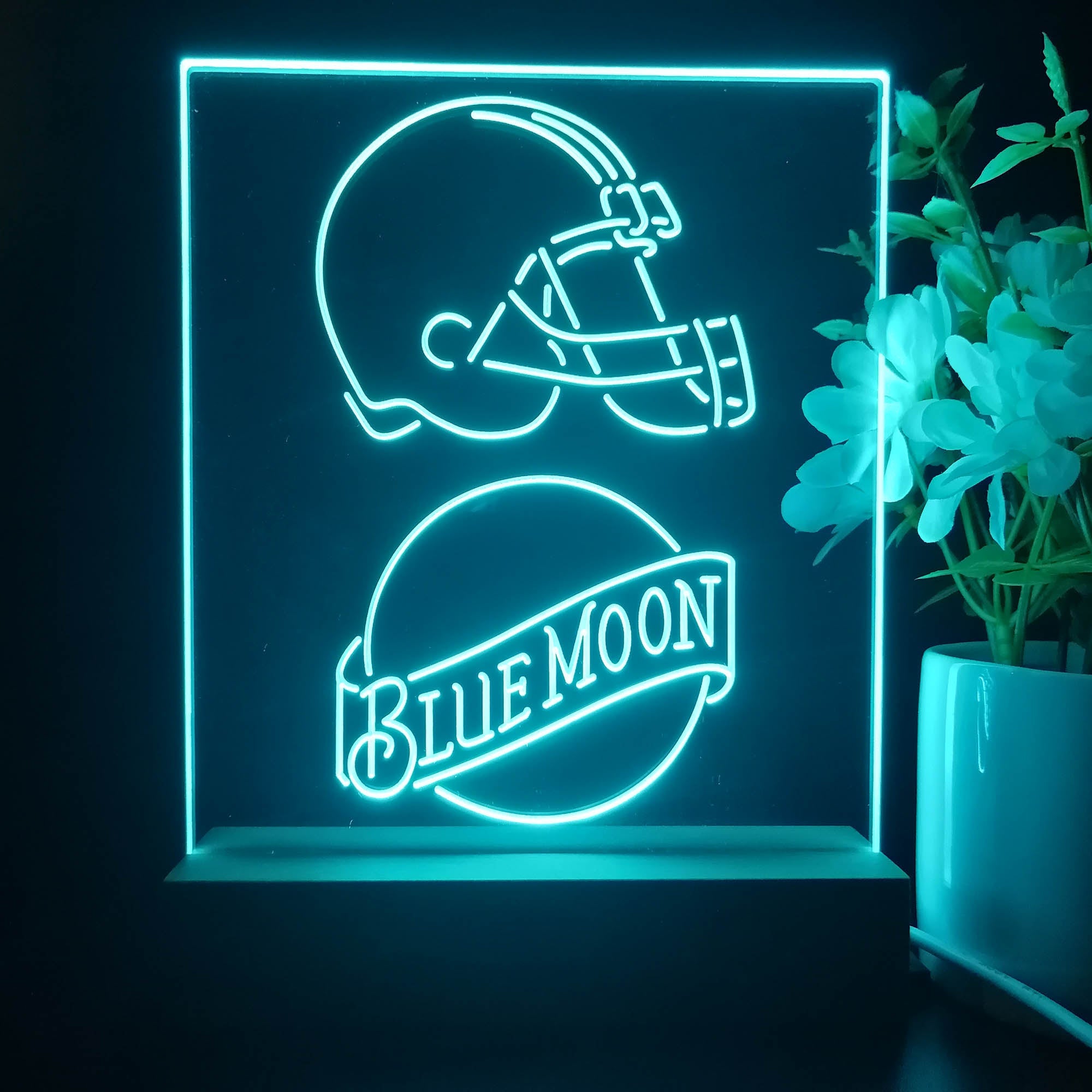 Cleveland Browns Blue Moon Neon Sign Pub Bar Lamp