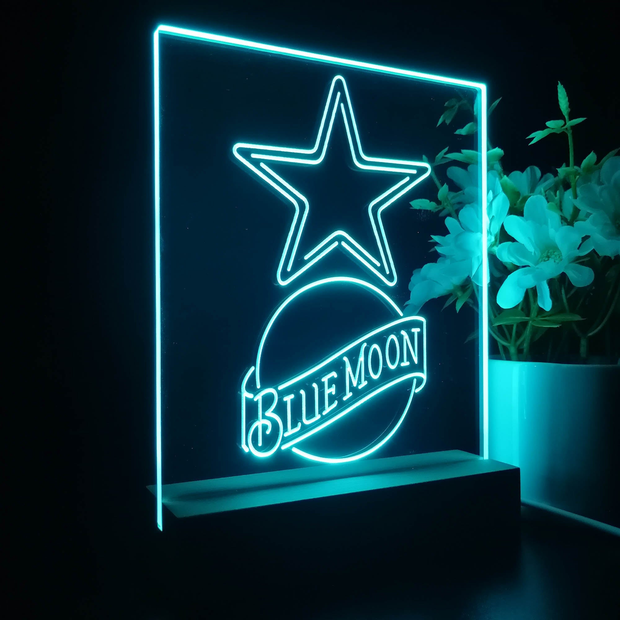 Dallas Cowboys Blue Moon Neon Sign Pub Bar Lamp