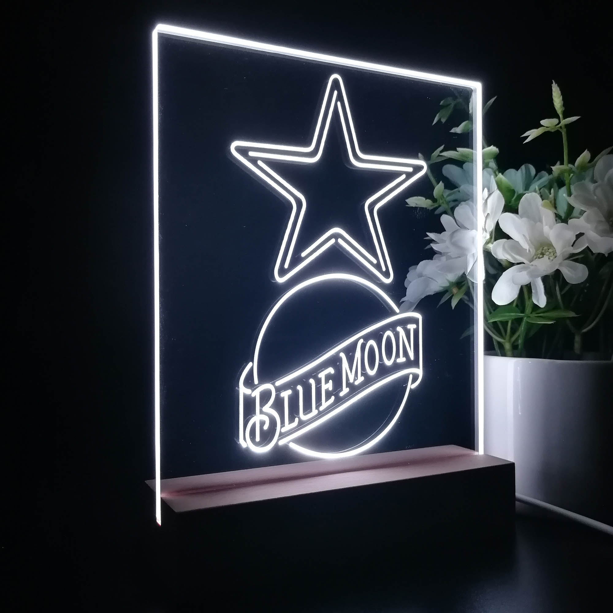 Dallas Cowboys Blue Moon Neon Sign Pub Bar Lamp