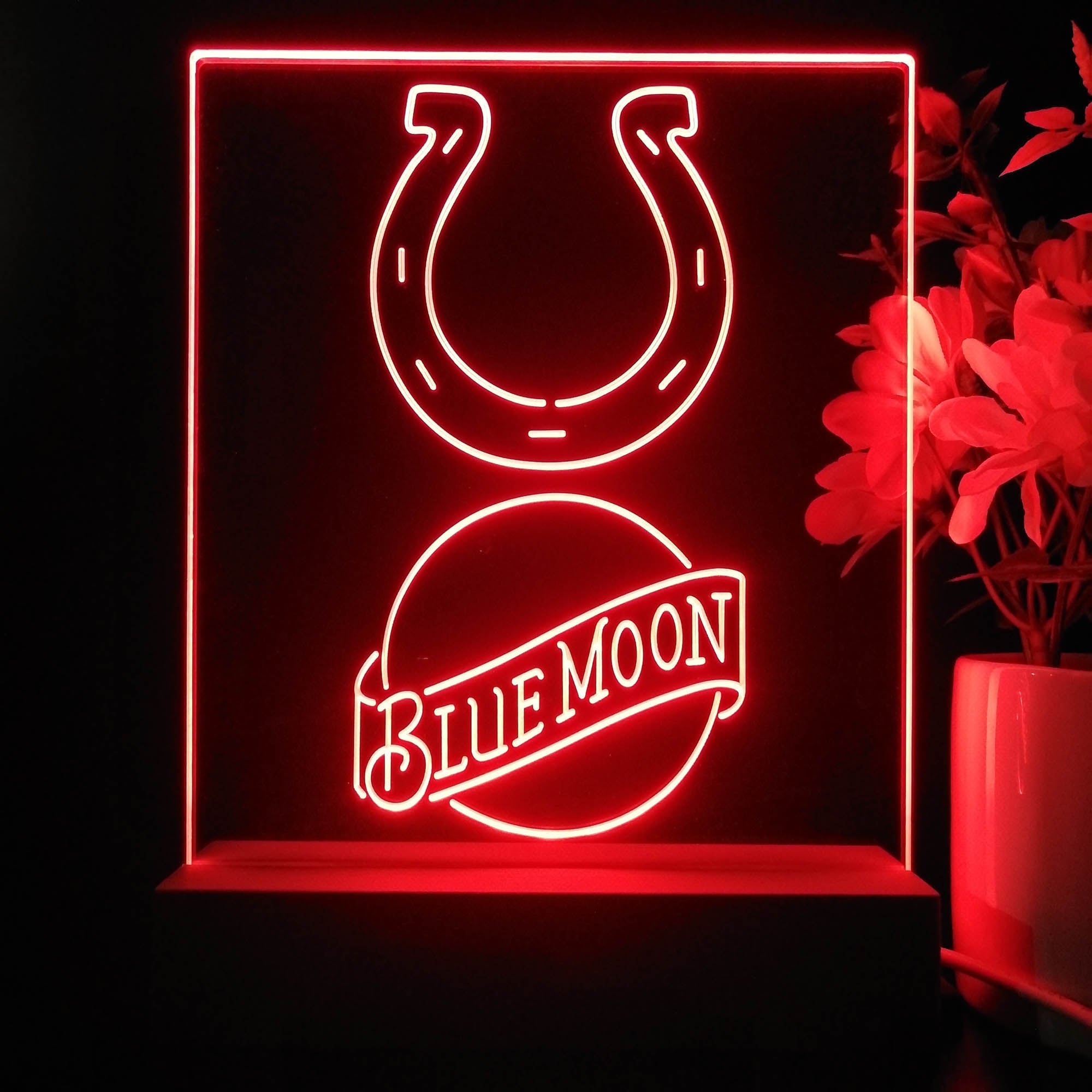 Indianapolis Colts Blue Moon Neon Sign Pub Bar Lamp