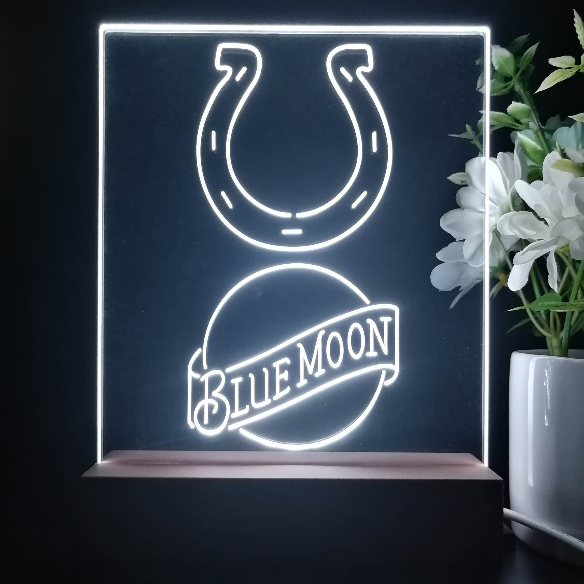 Indianapolis Colts Blue Moon Neon Sign Pub Bar Lamp