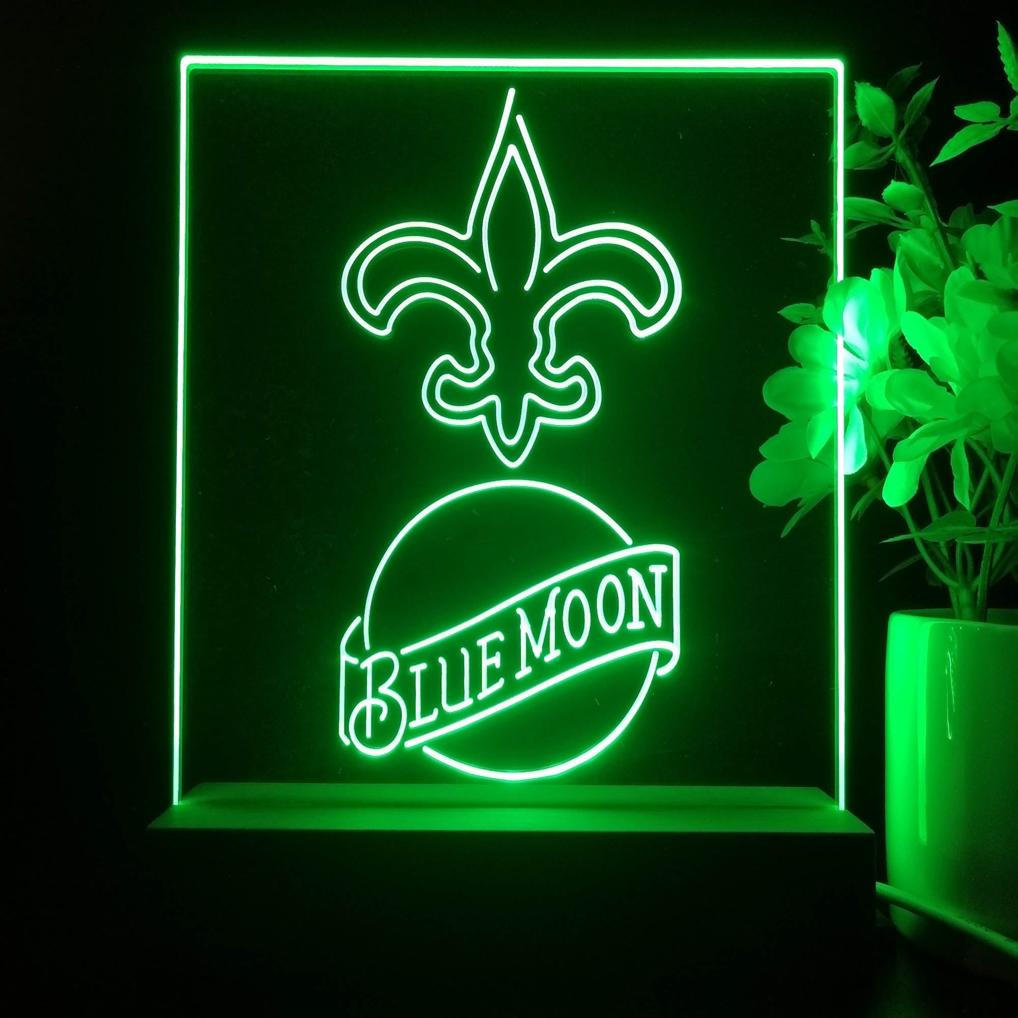 New Orleans Saints Blue Moon Neon Sign Pub Bar Lamp