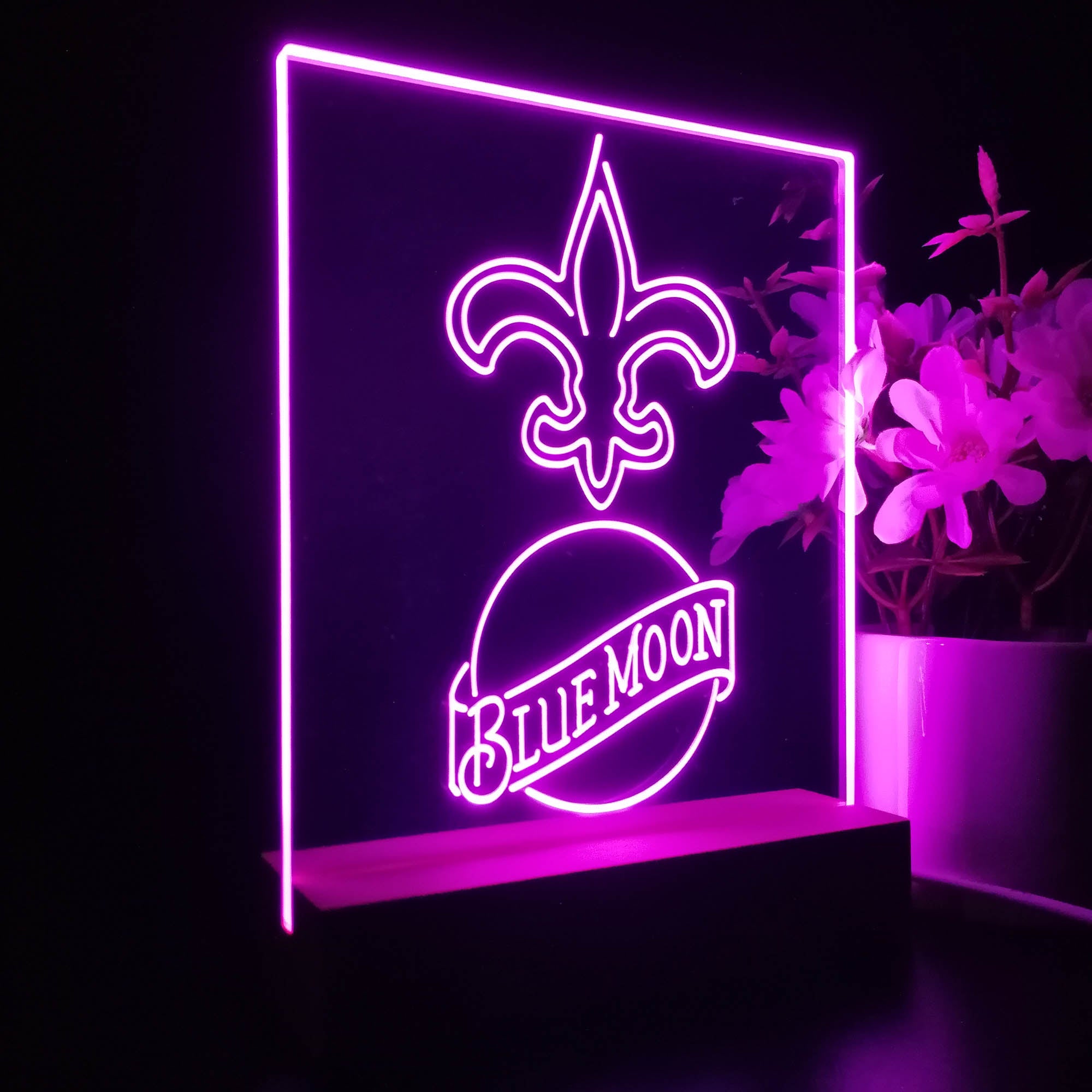 New Orleans Saints Blue Moon Neon Sign Pub Bar Lamp