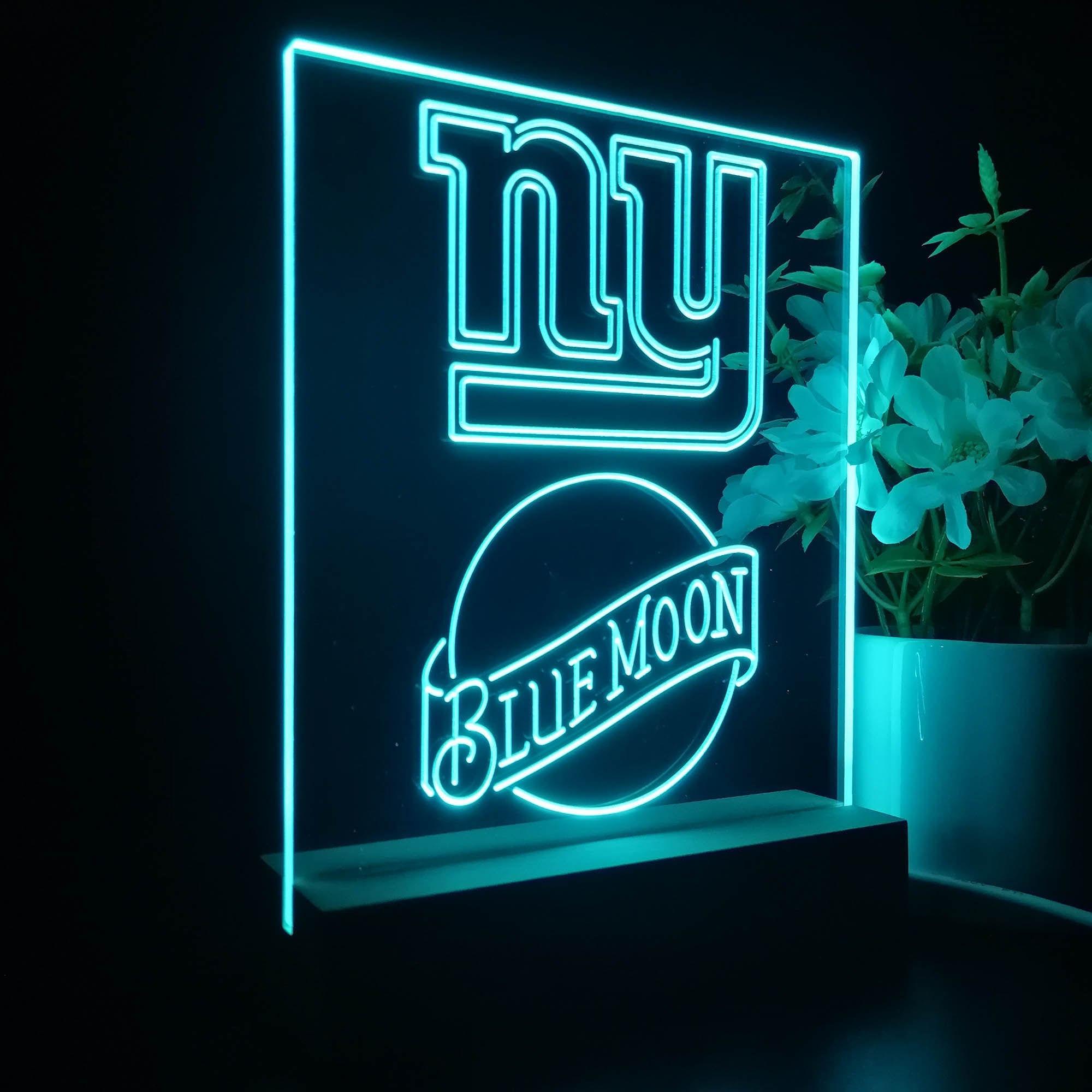 New York Giants Blue Moon Neon Sign Pub Bar Lamp