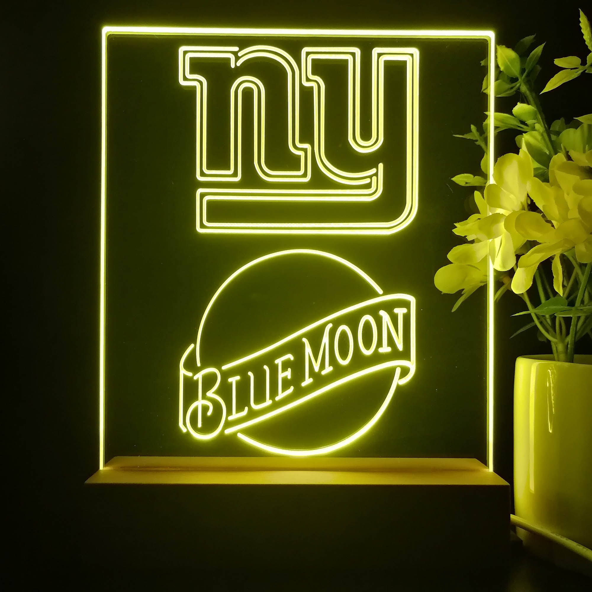 New York Giants Blue Moon Neon Sign Pub Bar Lamp