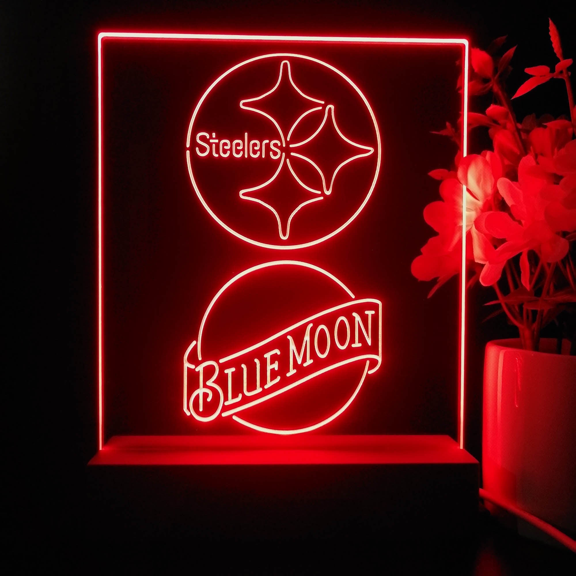Pittsburgh Steelers Blue Moon Neon Sign Pub Bar Lamp