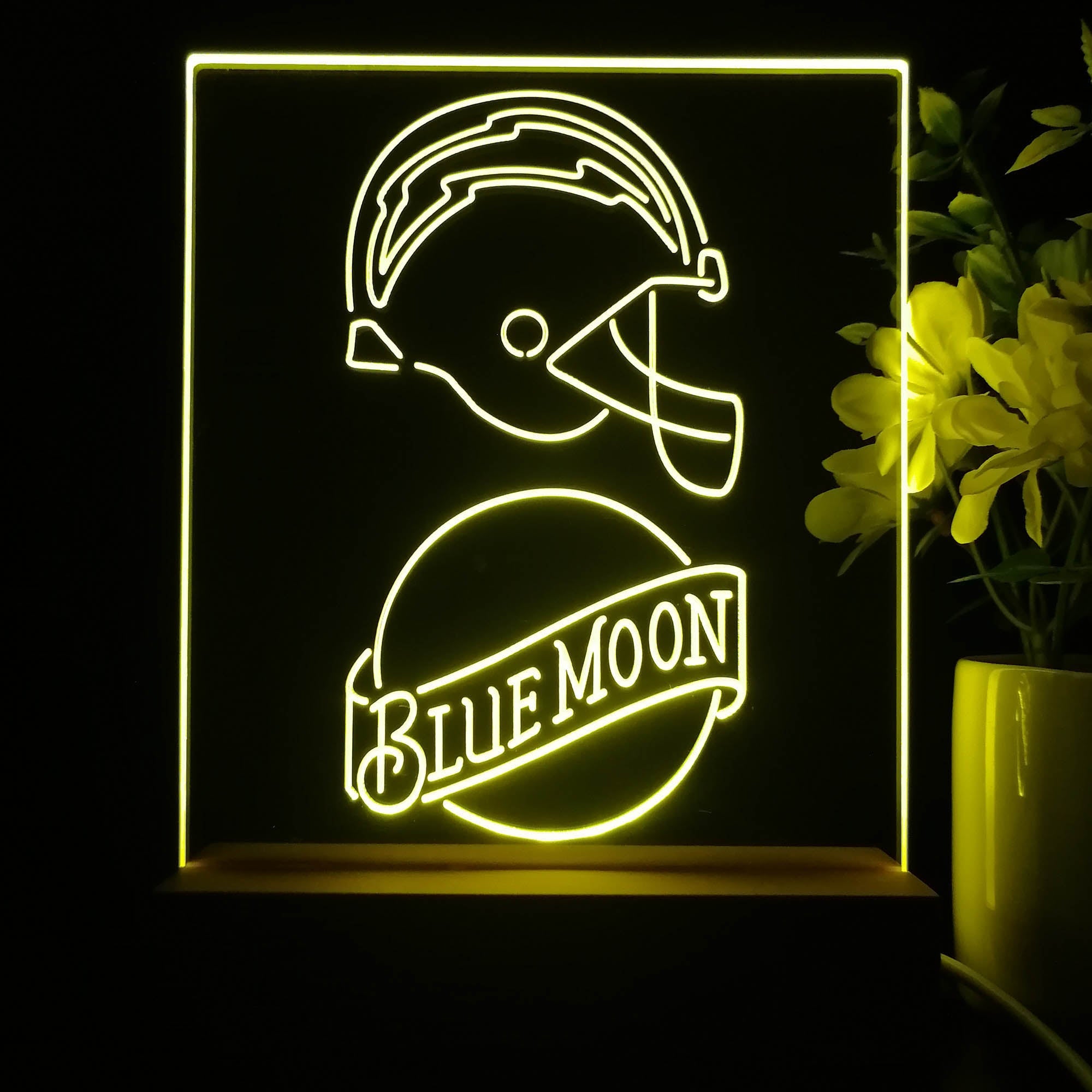 Los Angeles Chargers Blue Moon Neon Sign Pub Bar Lamp