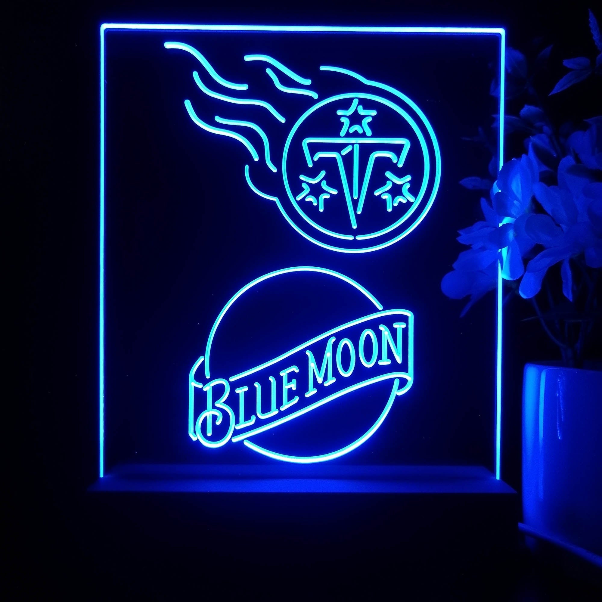 Tennessee Titans Blue Moon Neon Sign Pub Bar Lamp