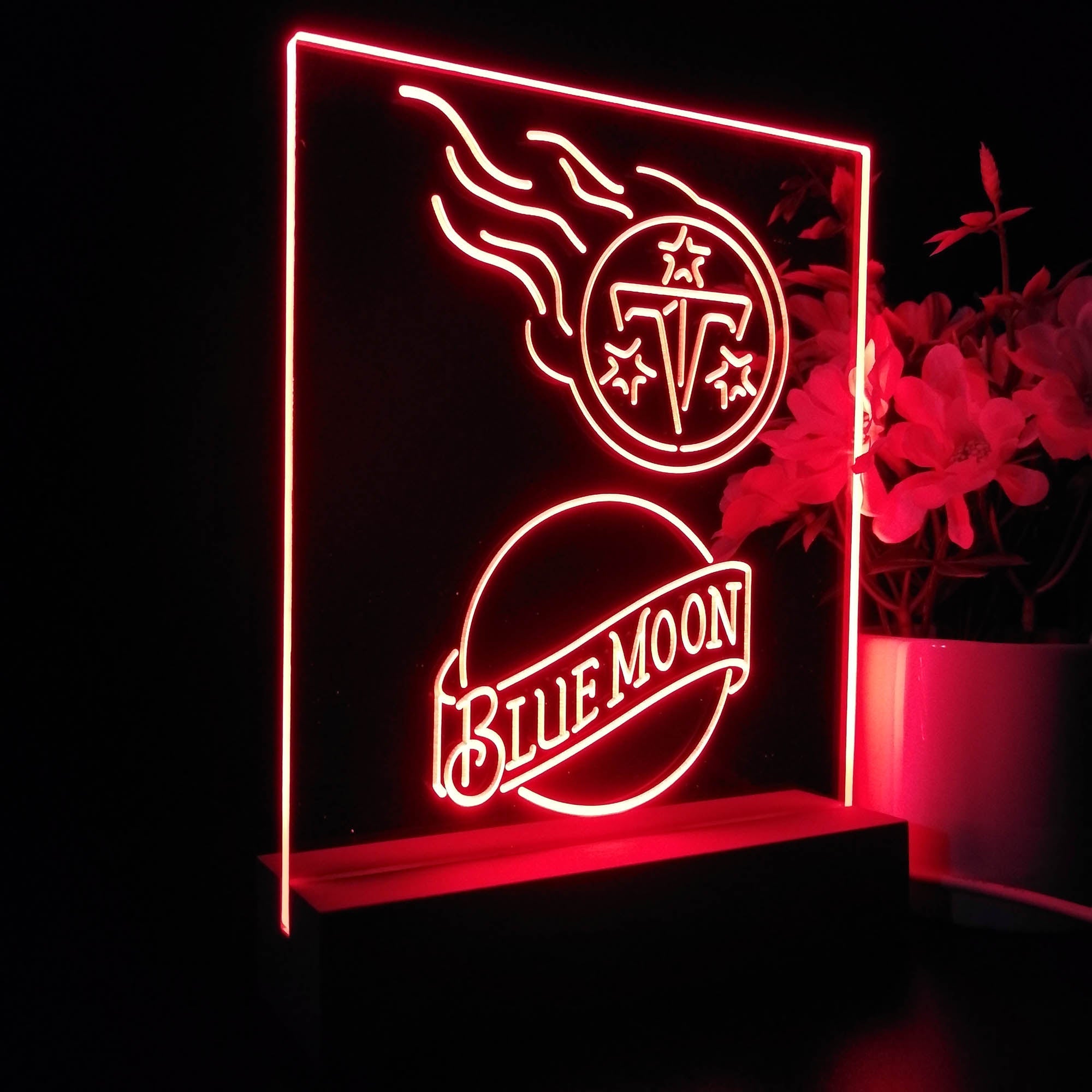 Tennessee Titans Blue Moon Neon Sign Pub Bar Lamp