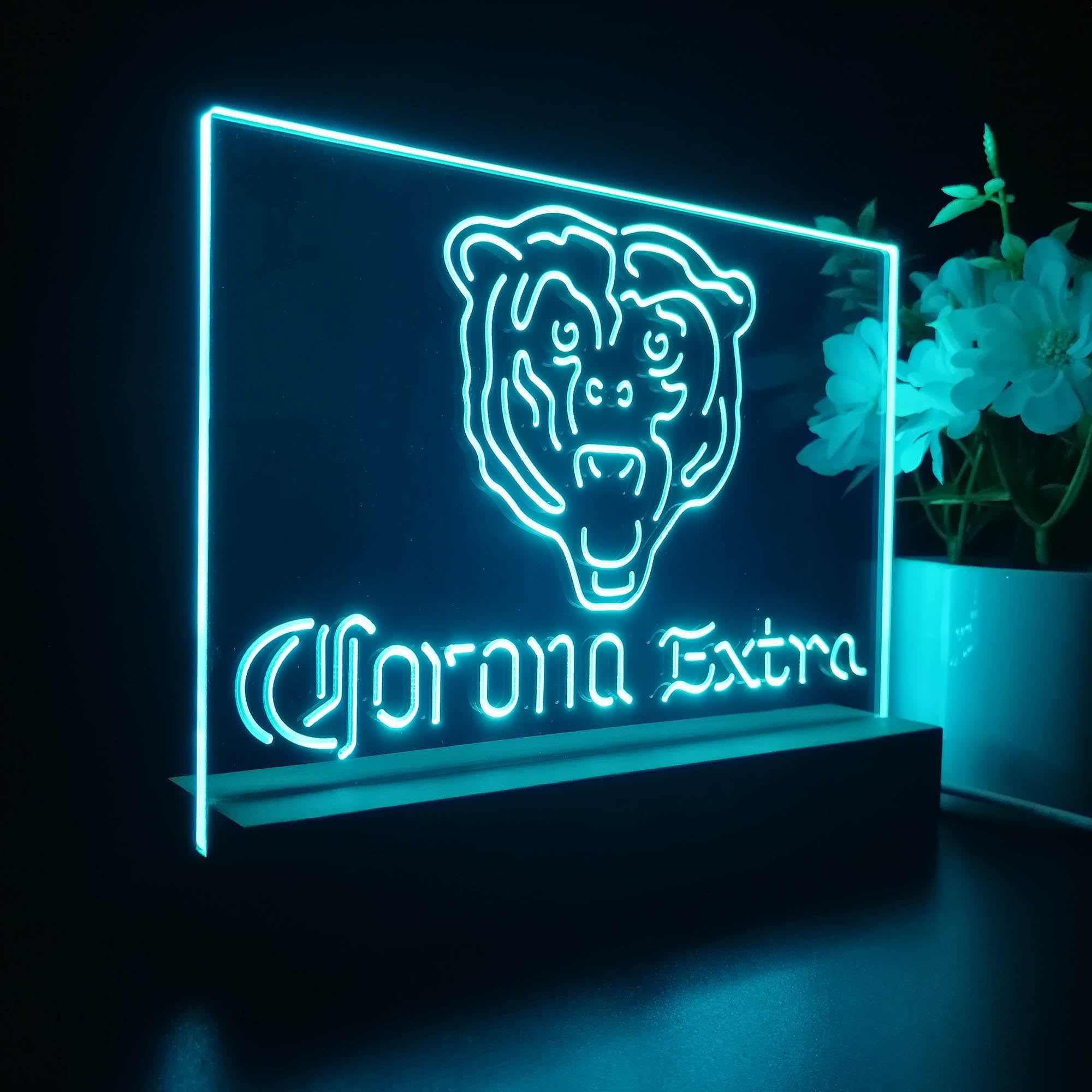 Corona Extra Bar Chicago Bears Est. 1920 Night Light Pub Bar Lamp