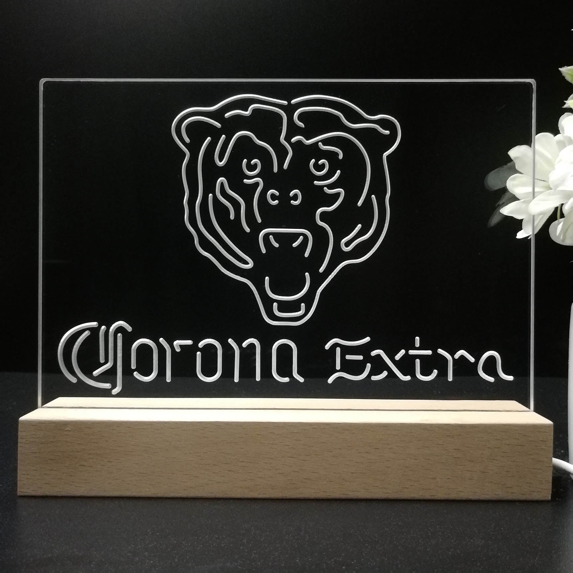Corona Extra Bar Chicago Bears Est. 1920 Night Light Pub Bar Lamp