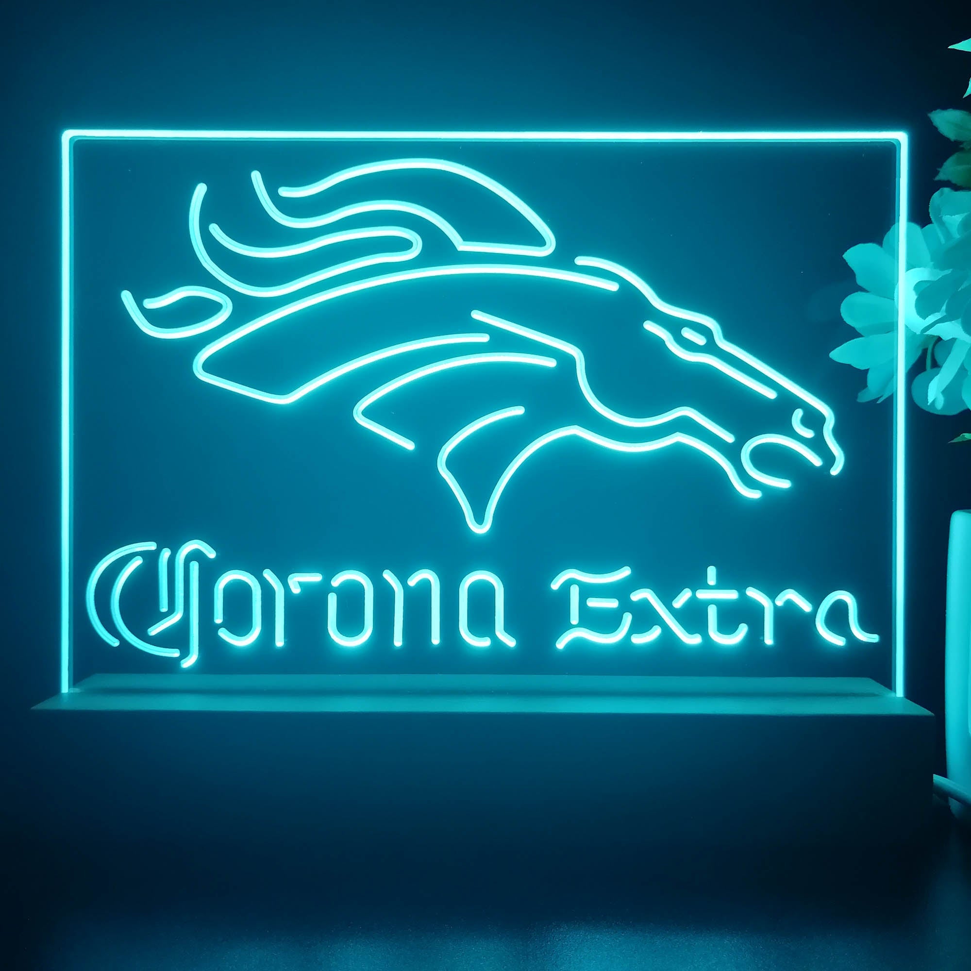Corona Extra Bar Denver Broncos Est. 1960 Night Light Pub Bar Lamp