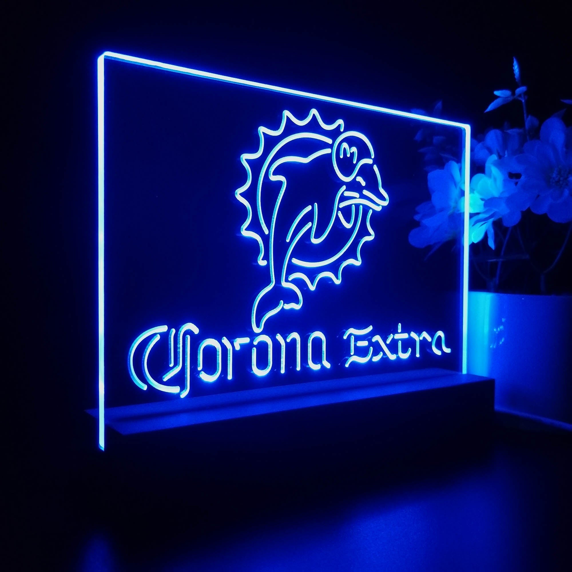 Corona Extra Bar Miami Dolphins Est. 1966 Night Light Pub Bar Lamp