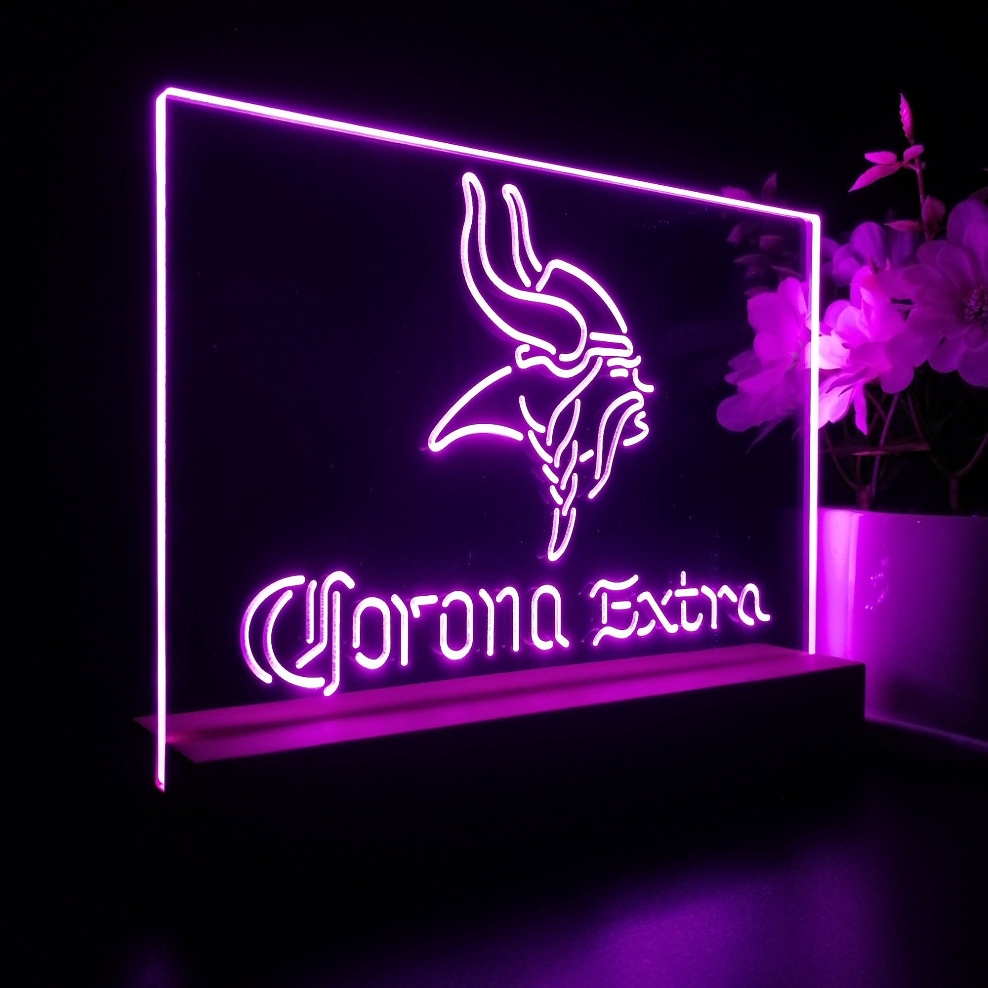 Corona Extra Bar Minnesota Vikings Est. 1961 Night Light Pub Bar Lamp