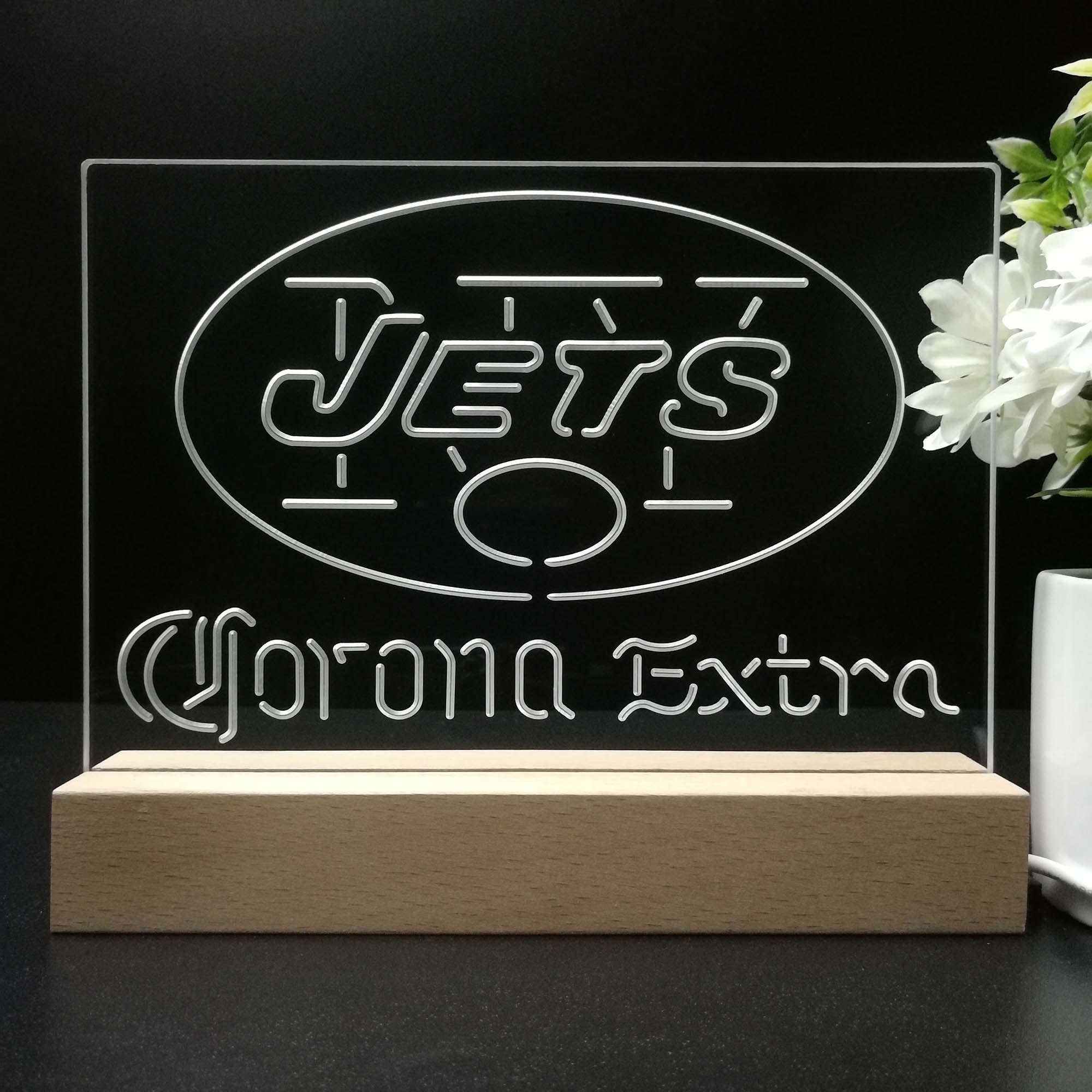 Corona Extra Bar New York Jets Est. 1960 Night Light Pub Bar Lamp