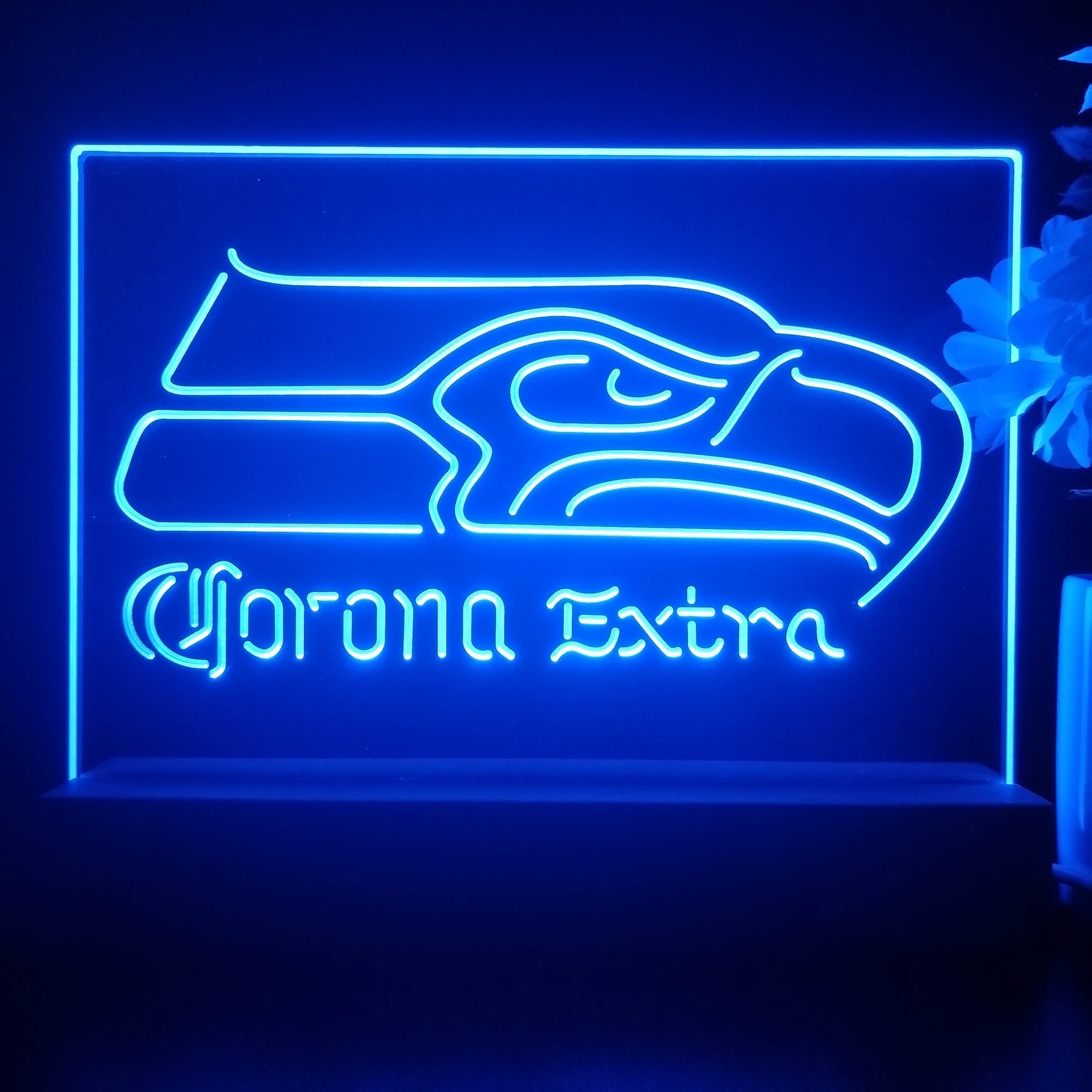 Corona Extra Bar Seattle Seahawks Est. 1976 Night Light Pub Bar Lamp