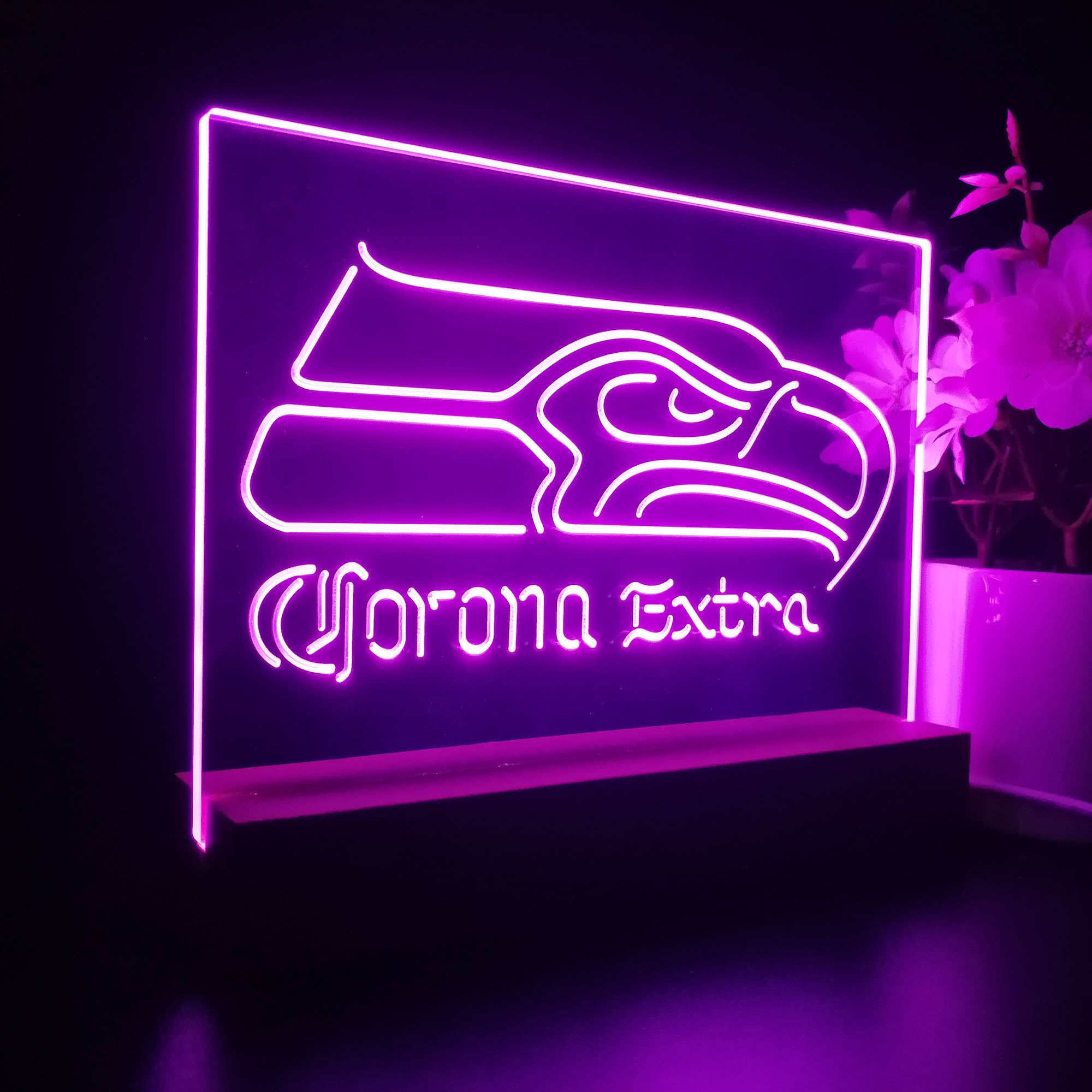Corona Extra Bar Seattle Seahawks Est. 1976 Night Light Pub Bar Lamp