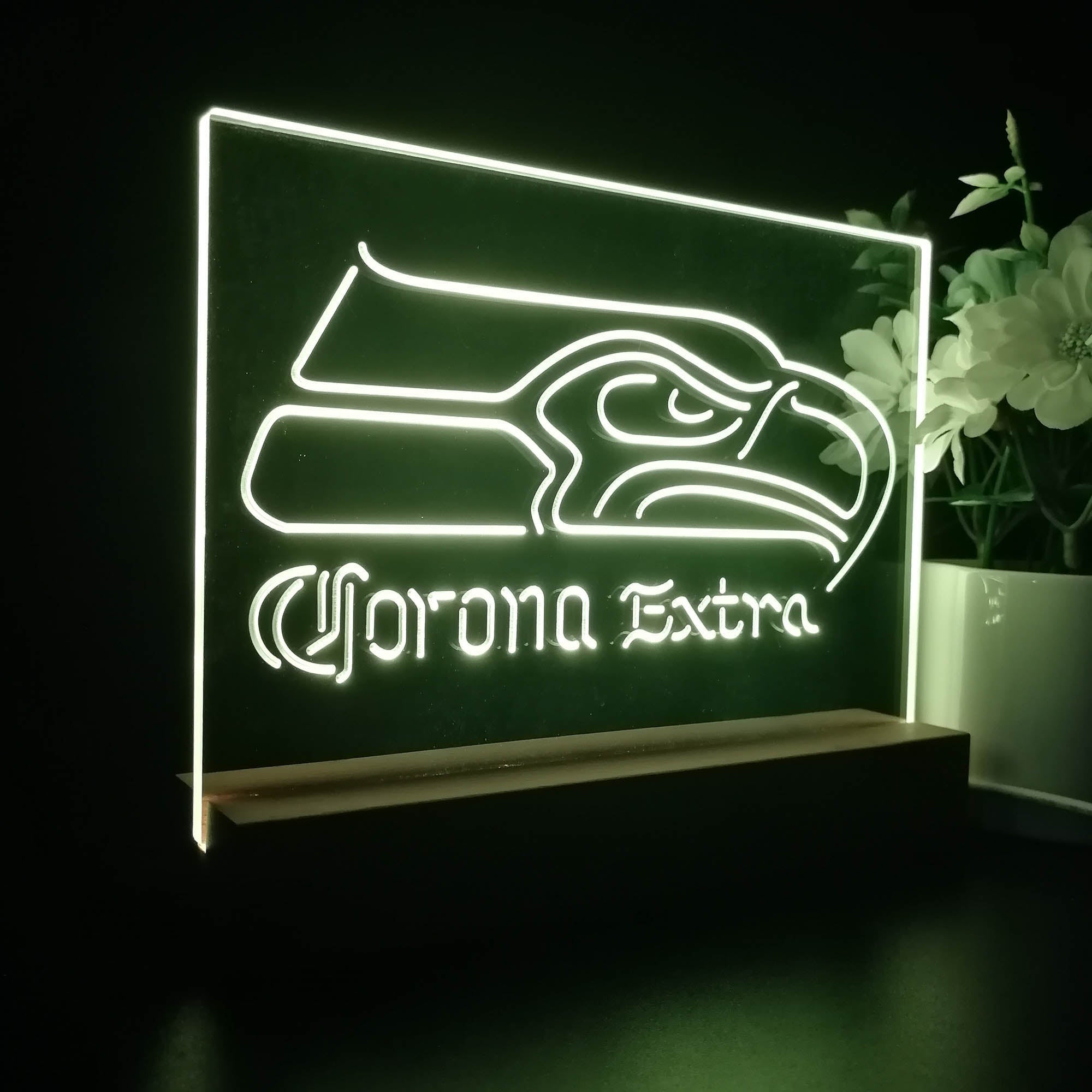 Corona Extra Bar Seattle Seahawks Est. 1976 Night Light Pub Bar Lamp